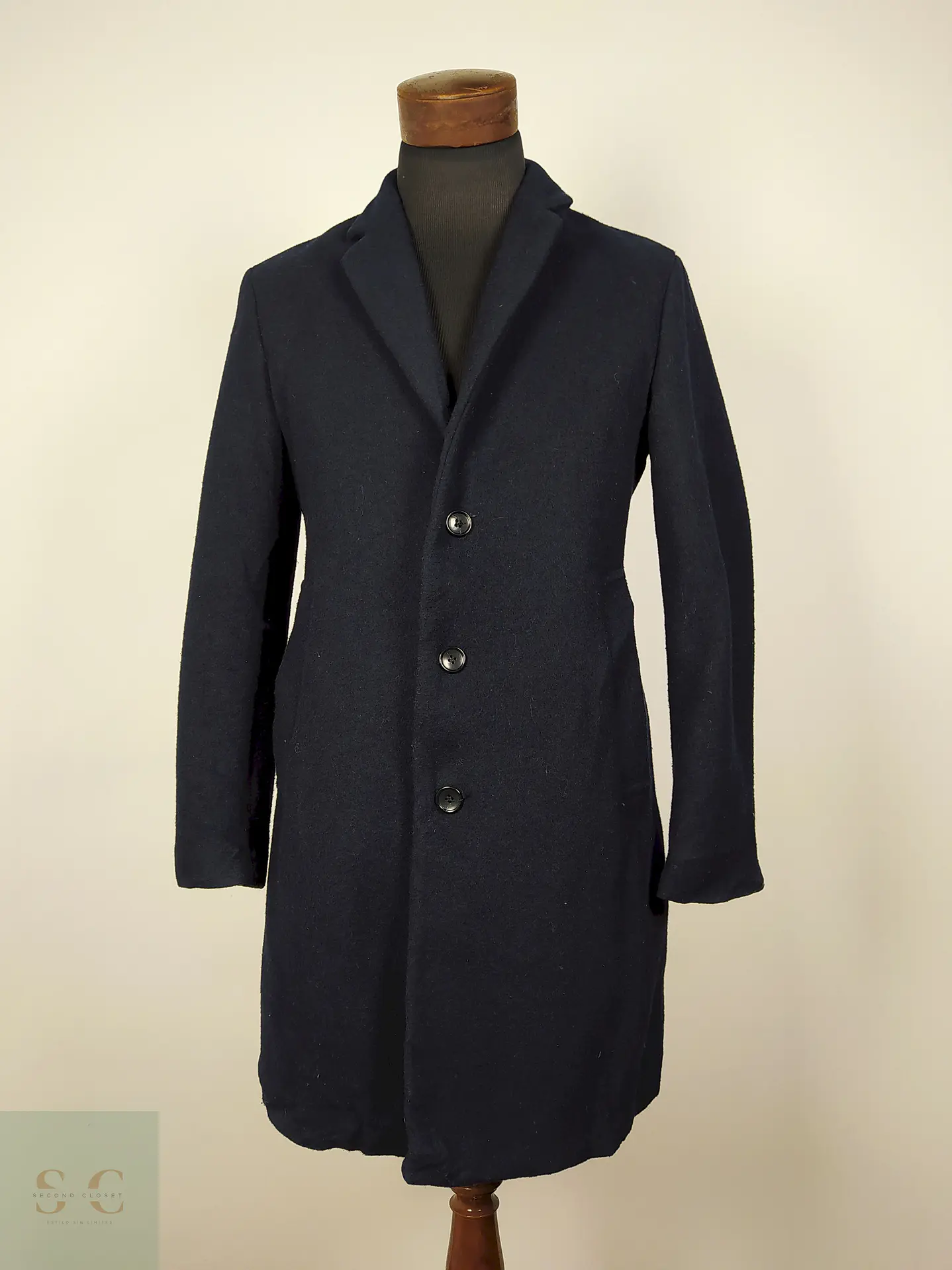 Abrigo lana semi formal slim fit  hombre premium azul TALLA M Rageblue - AP299 1