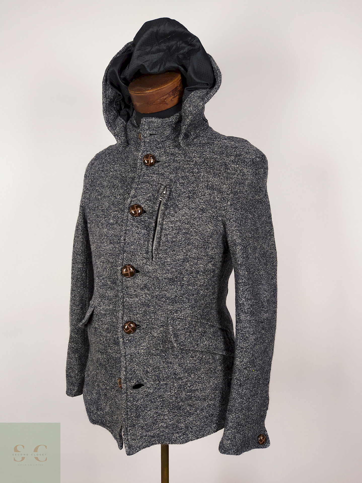 Abrigo Corto lana premium hombre Plomo TALLA XS Grand Phase - AP246 2