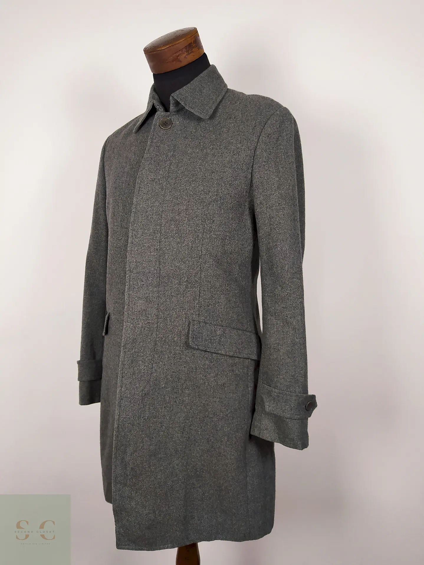 Abrigo lana premium hombre Plomo Talla SM Theory - AP240 3