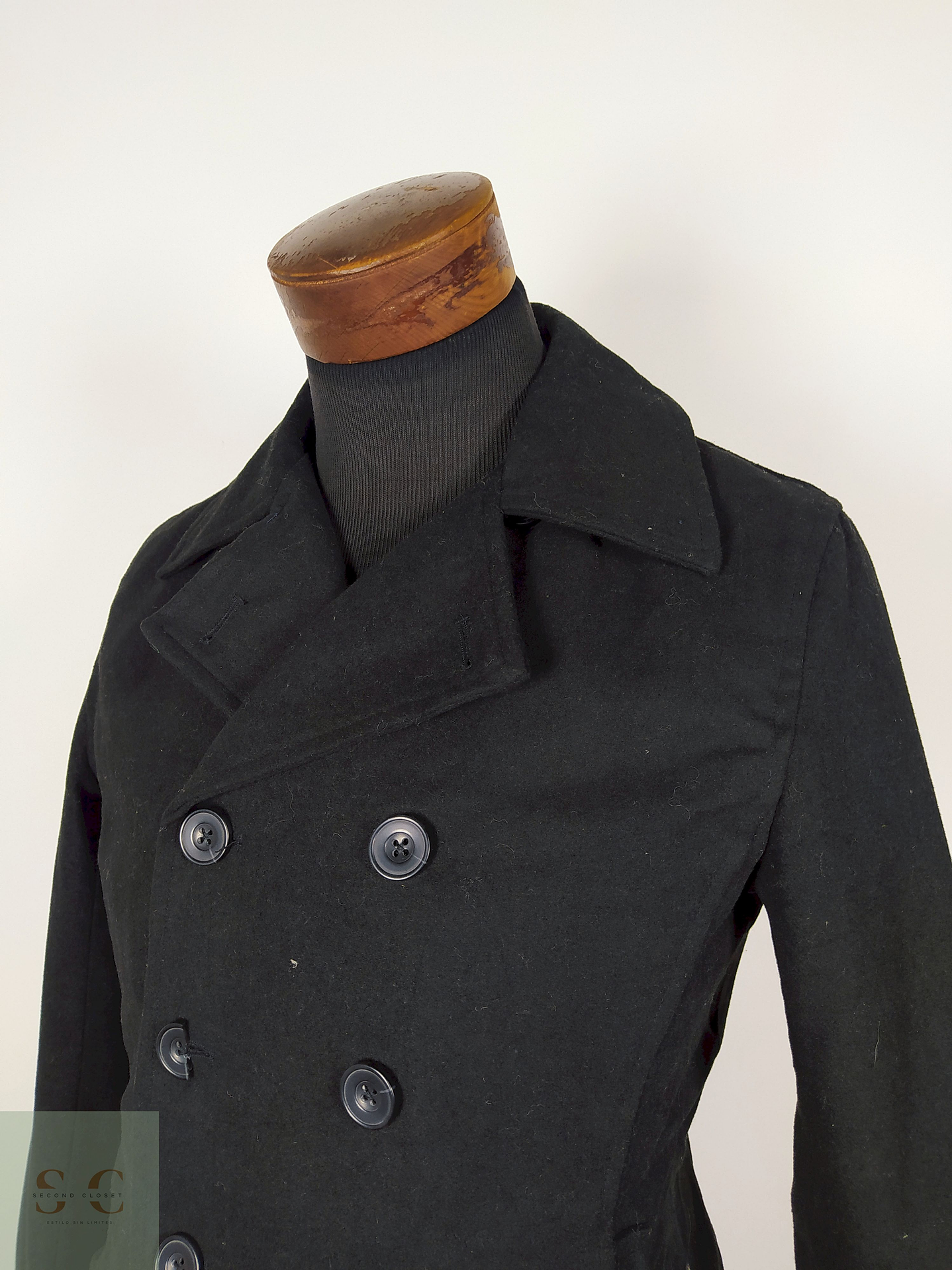 Abrigo Marinero lana hombre premium Negro TALLA S ZIP-5 - AP243 3