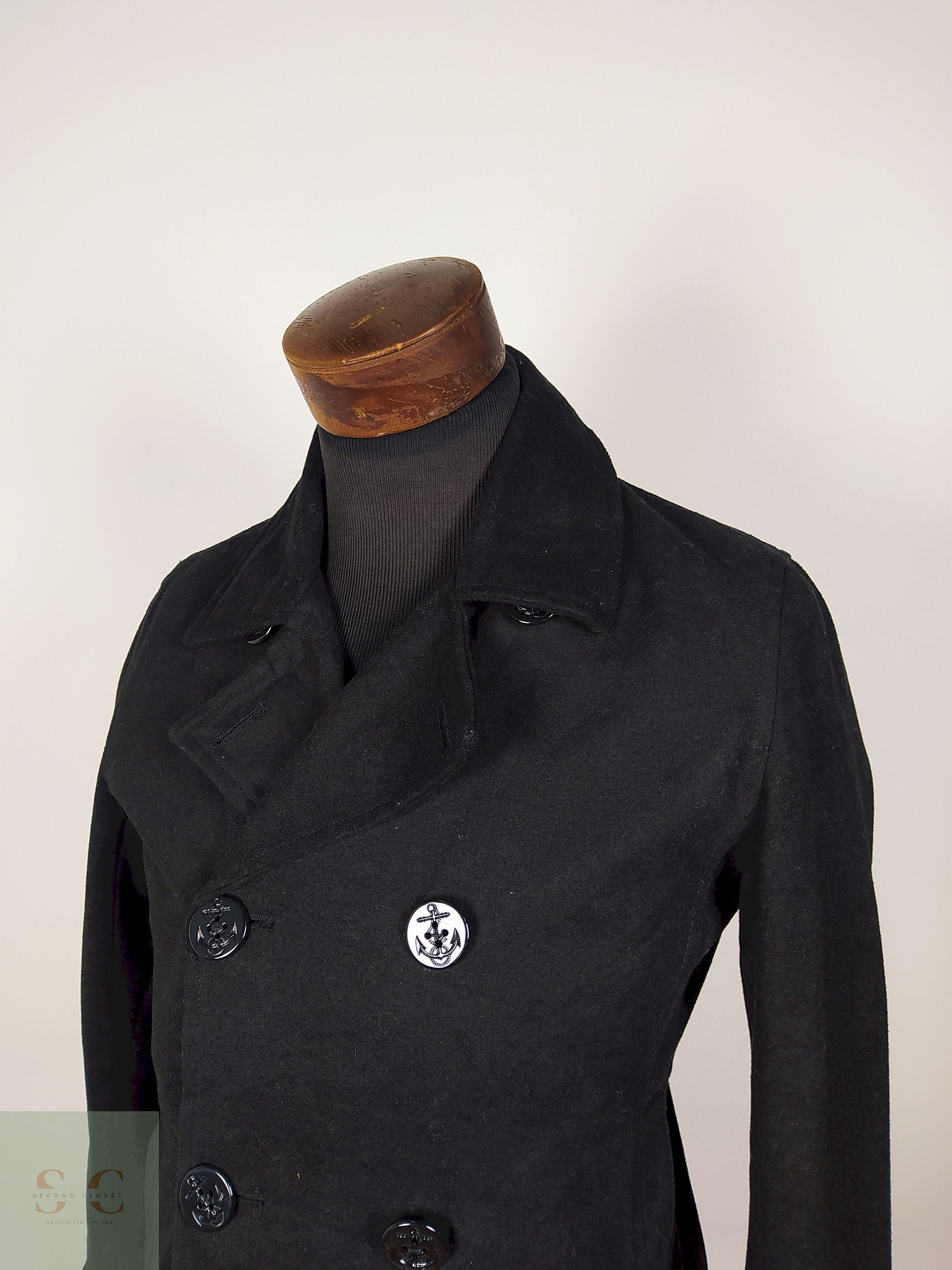 Abrigo Marinero lana Negro hombre TALLA XS Nylaus - AP343 3