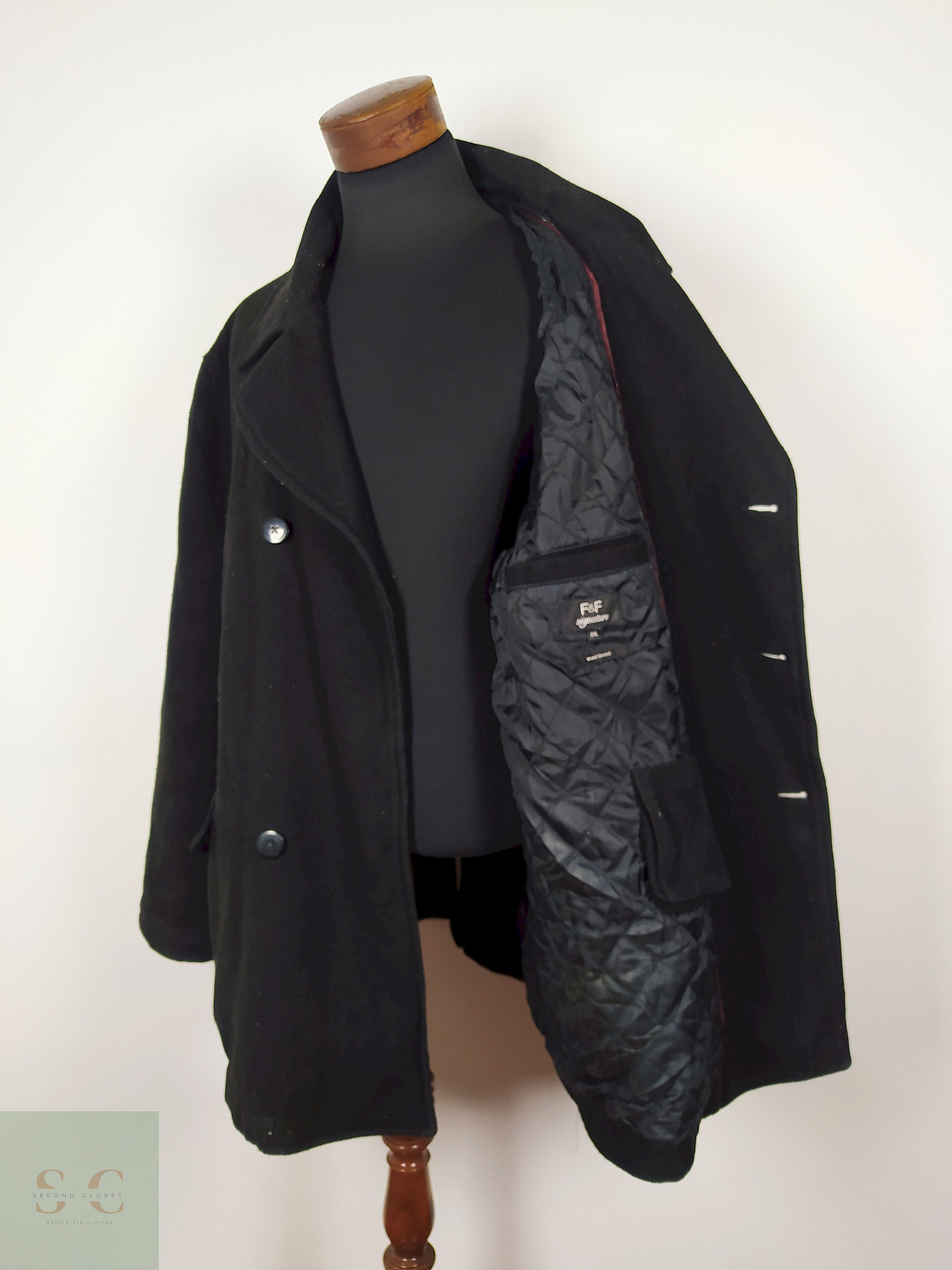 Abrigo Marinero lana Negro Talla XXL F&F - AP238 4