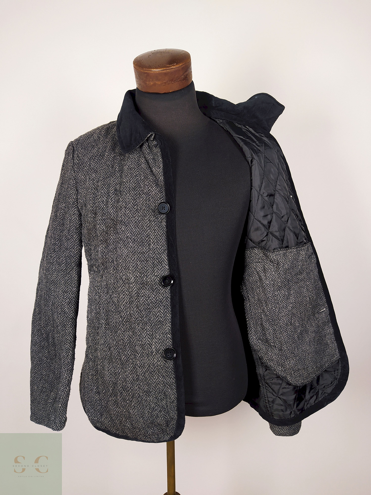 Chaqueta lana tweed hombre plomo TALLA M GLOBAL WORK - AP288 4