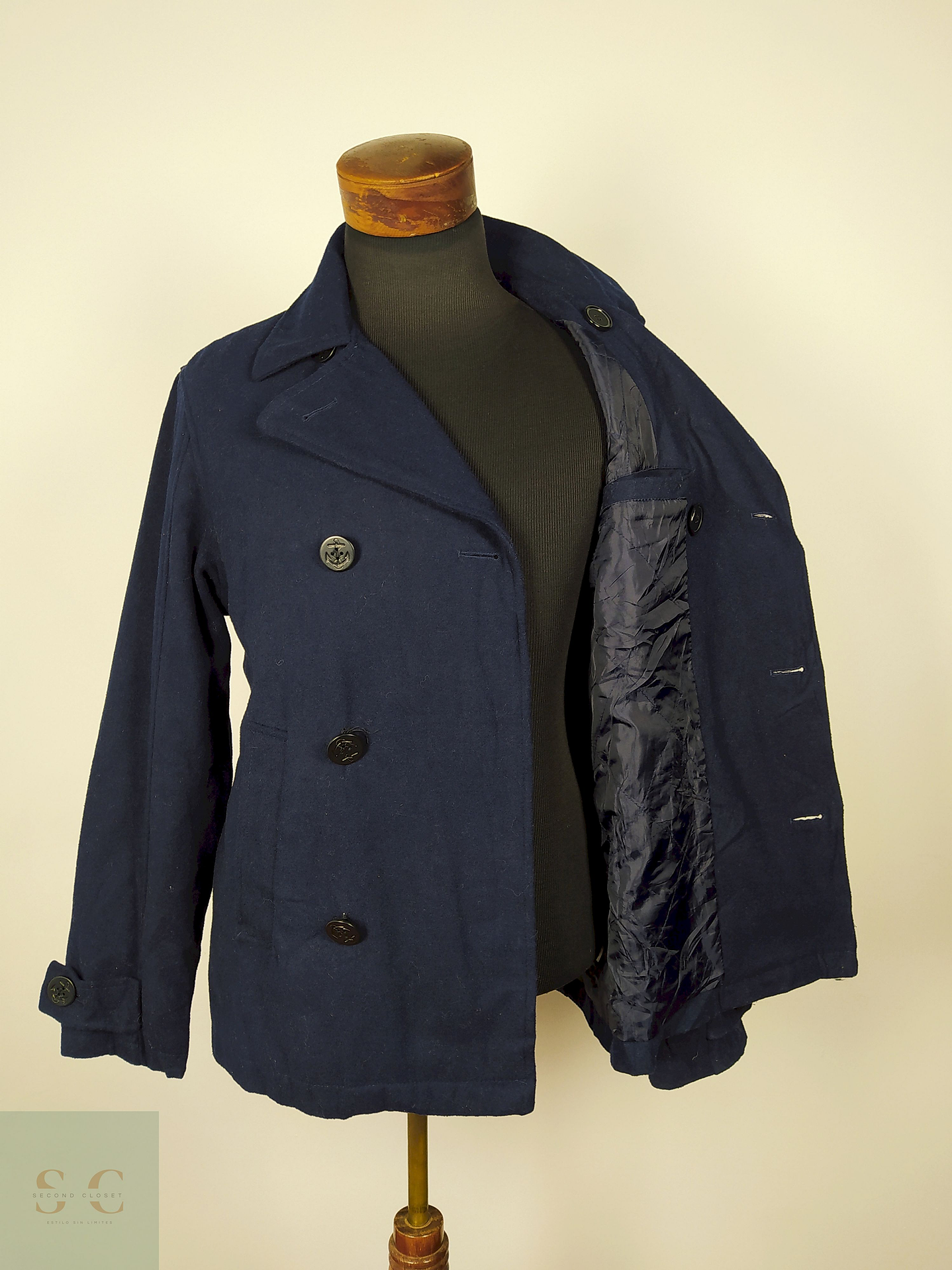 Abrigo Marinero lana premium Azul TALLA SM Peacoat - AP342 4