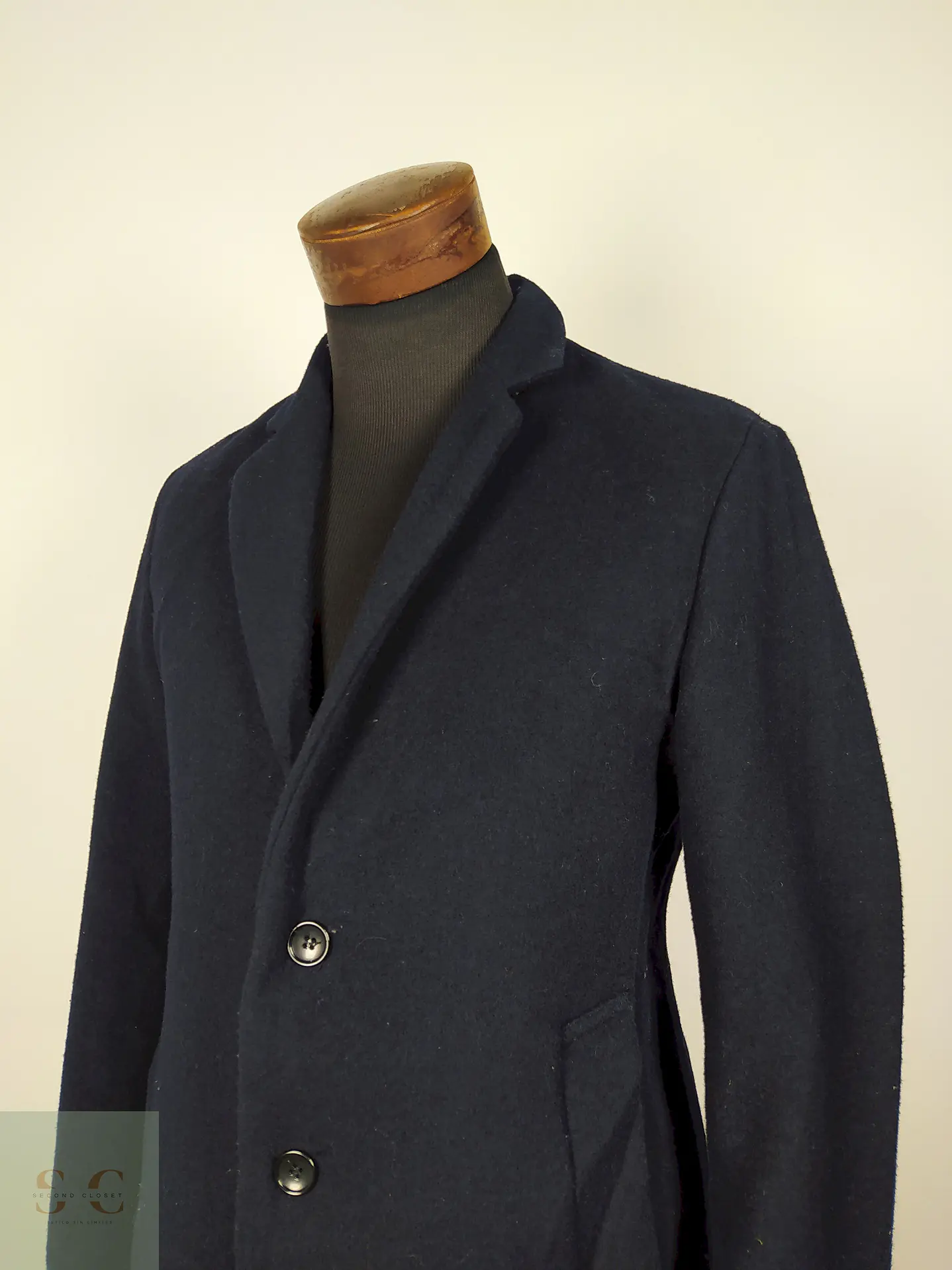 Abrigo lana semi formal slim fit  hombre premium azul TALLA M Rageblue - AP299 3