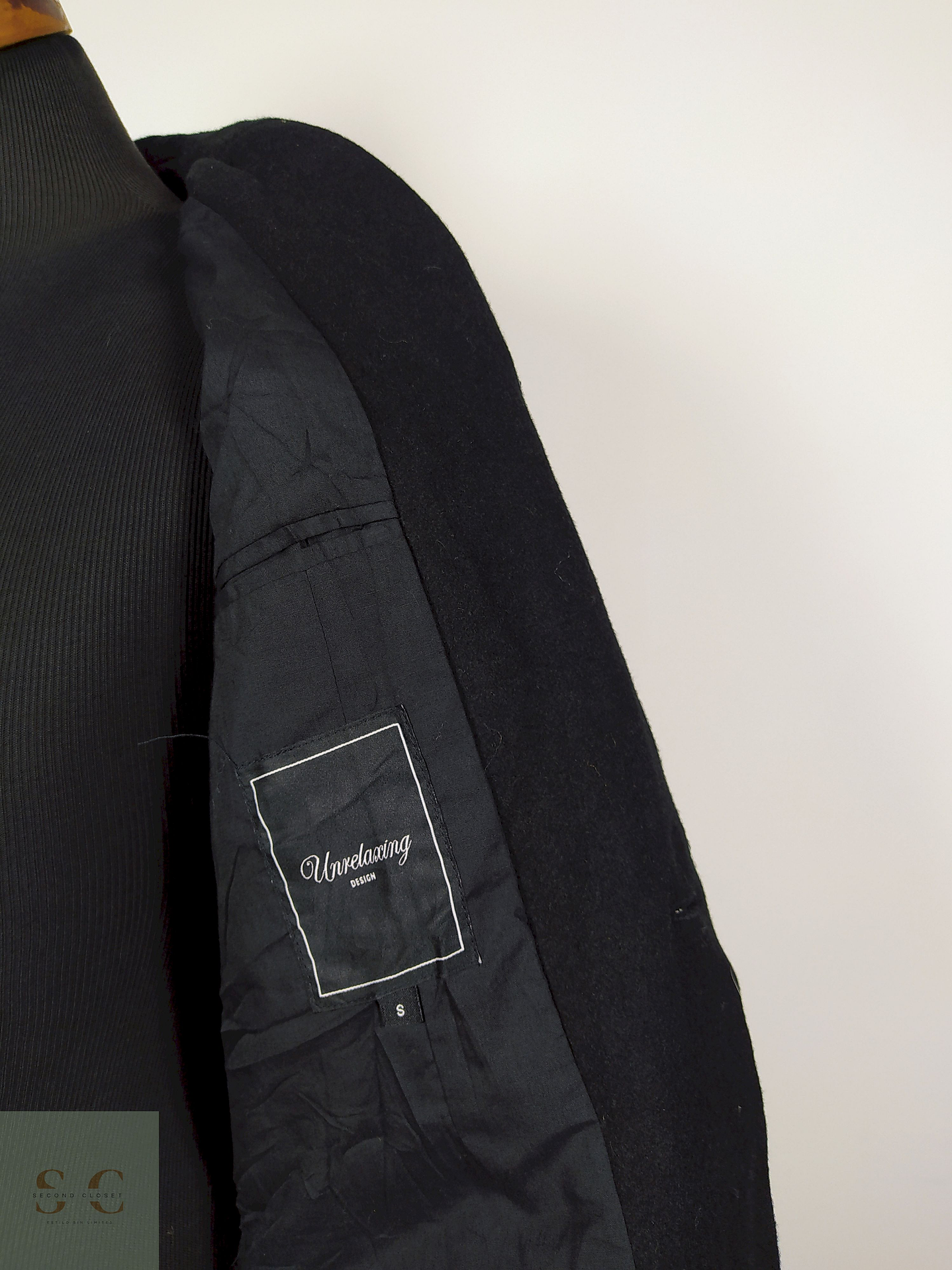 Abrigo Largo lana hombre - Negro Talla S Un Relaxing Design - AP239 5