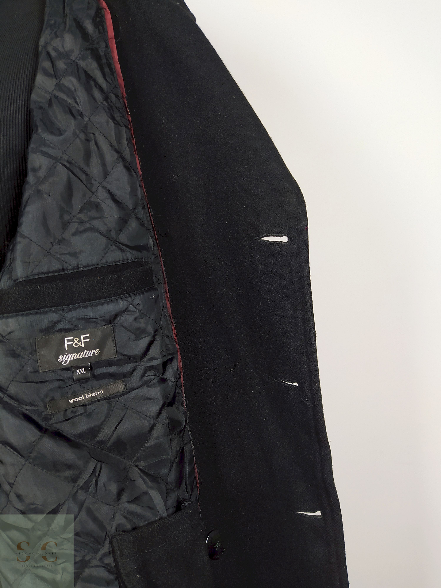 Abrigo Marinero lana Negro Talla XXL F&F - AP238 5