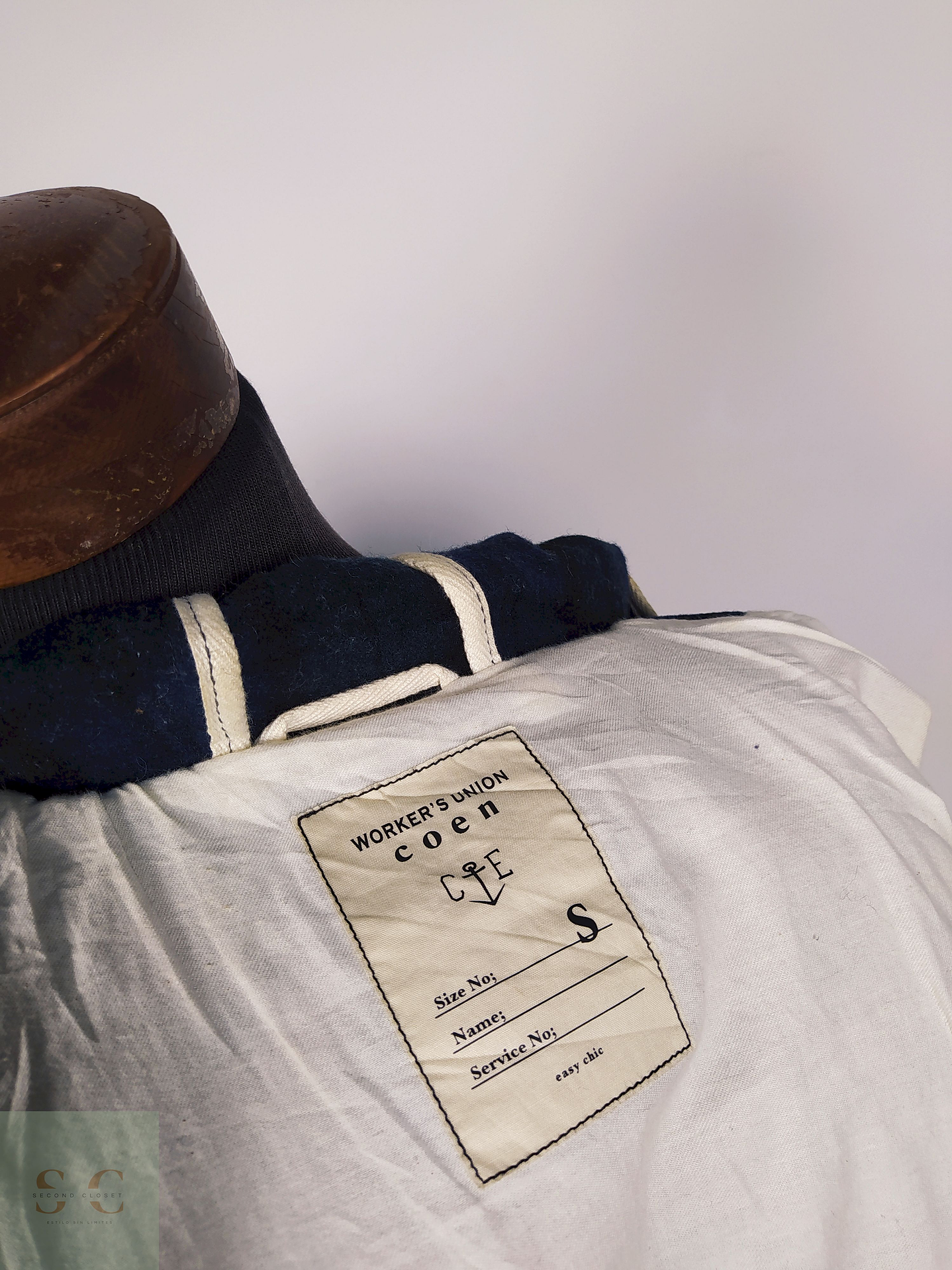 Abrigo Montgomery lana hombre premium Azul TALLA S Worker Unión - AP339 5