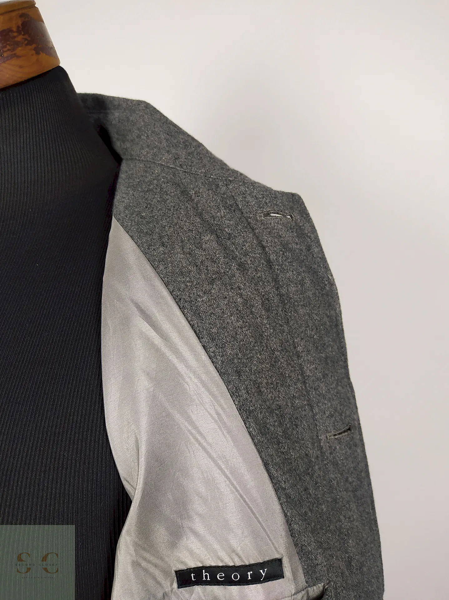 Abrigo lana premium hombre Plomo Talla SM Theory - AP240 5