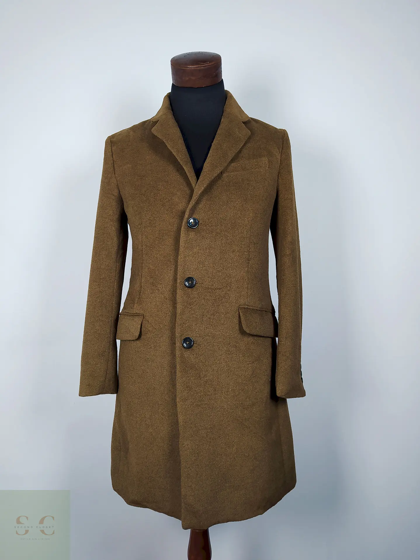 Abrigo elegante semi formal hombre camel TALLA S GU  - AP302 1