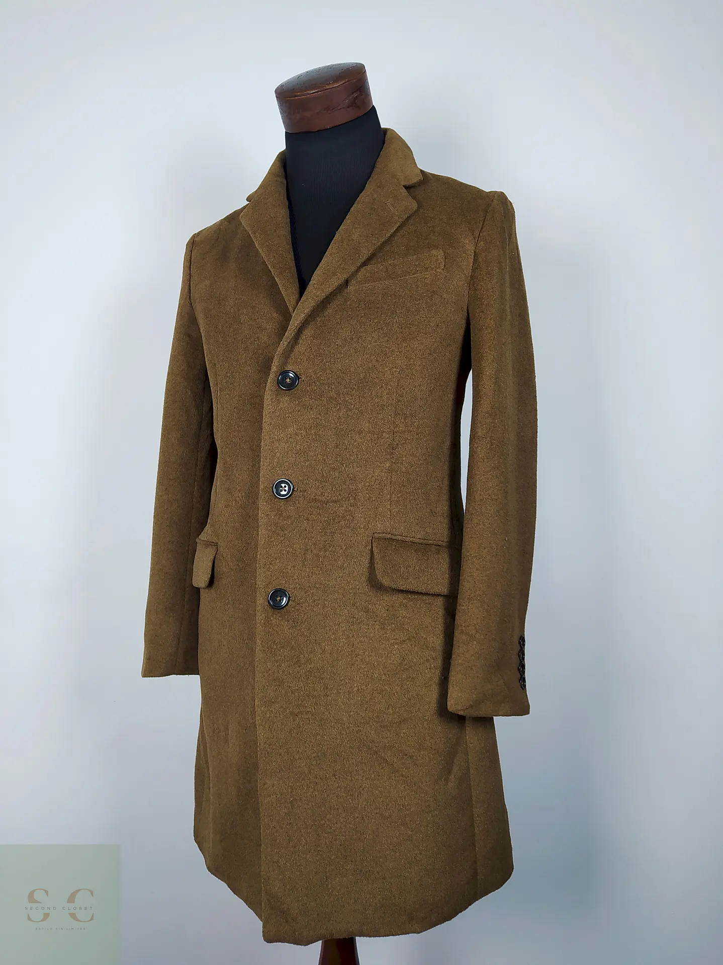 Abrigo elegante semi formal hombre camel TALLA S GU  - AP302 2