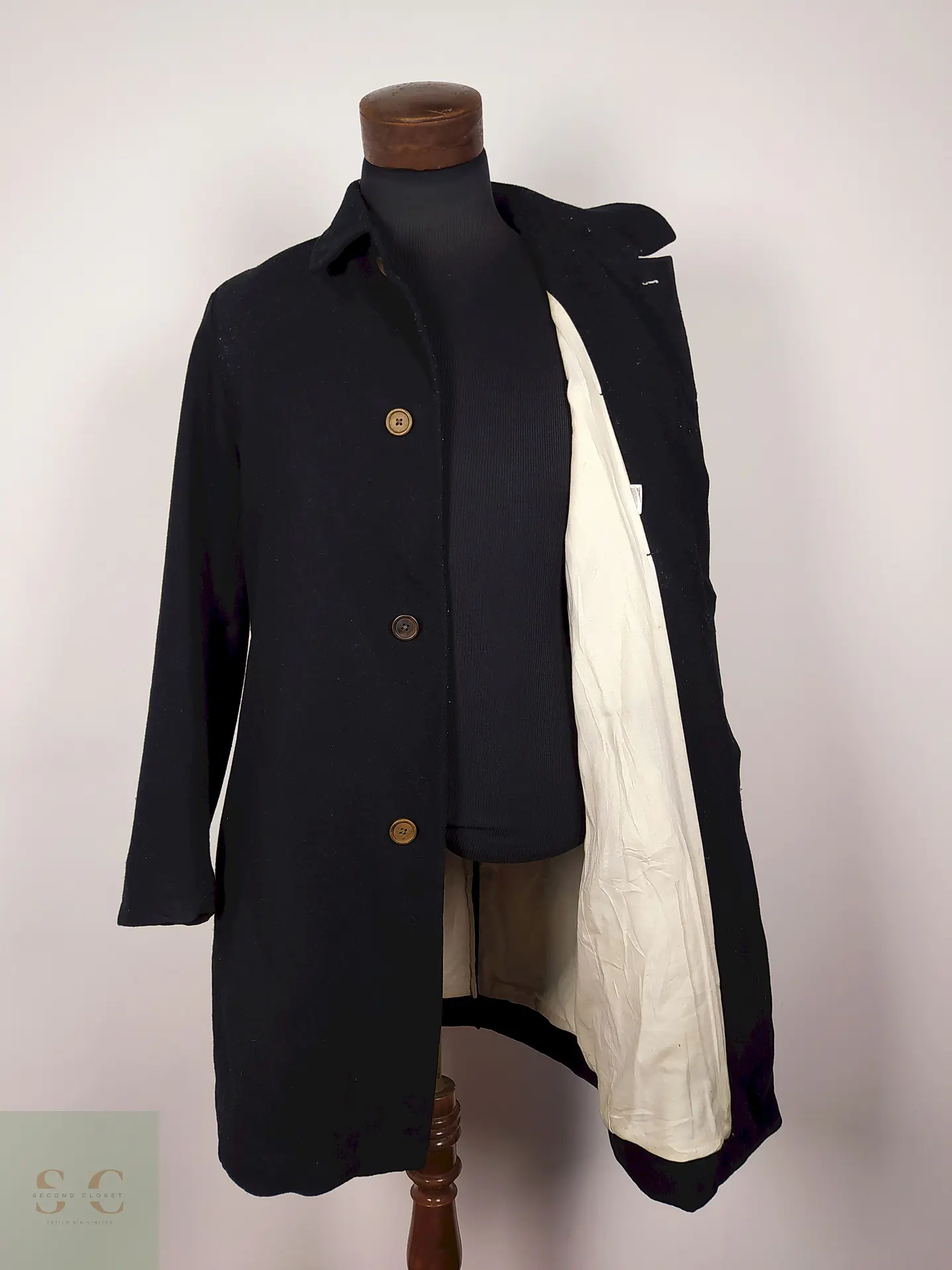 Abrigo elegante lana hombre premium TALLA M MUJI JAPAN - AP303 2