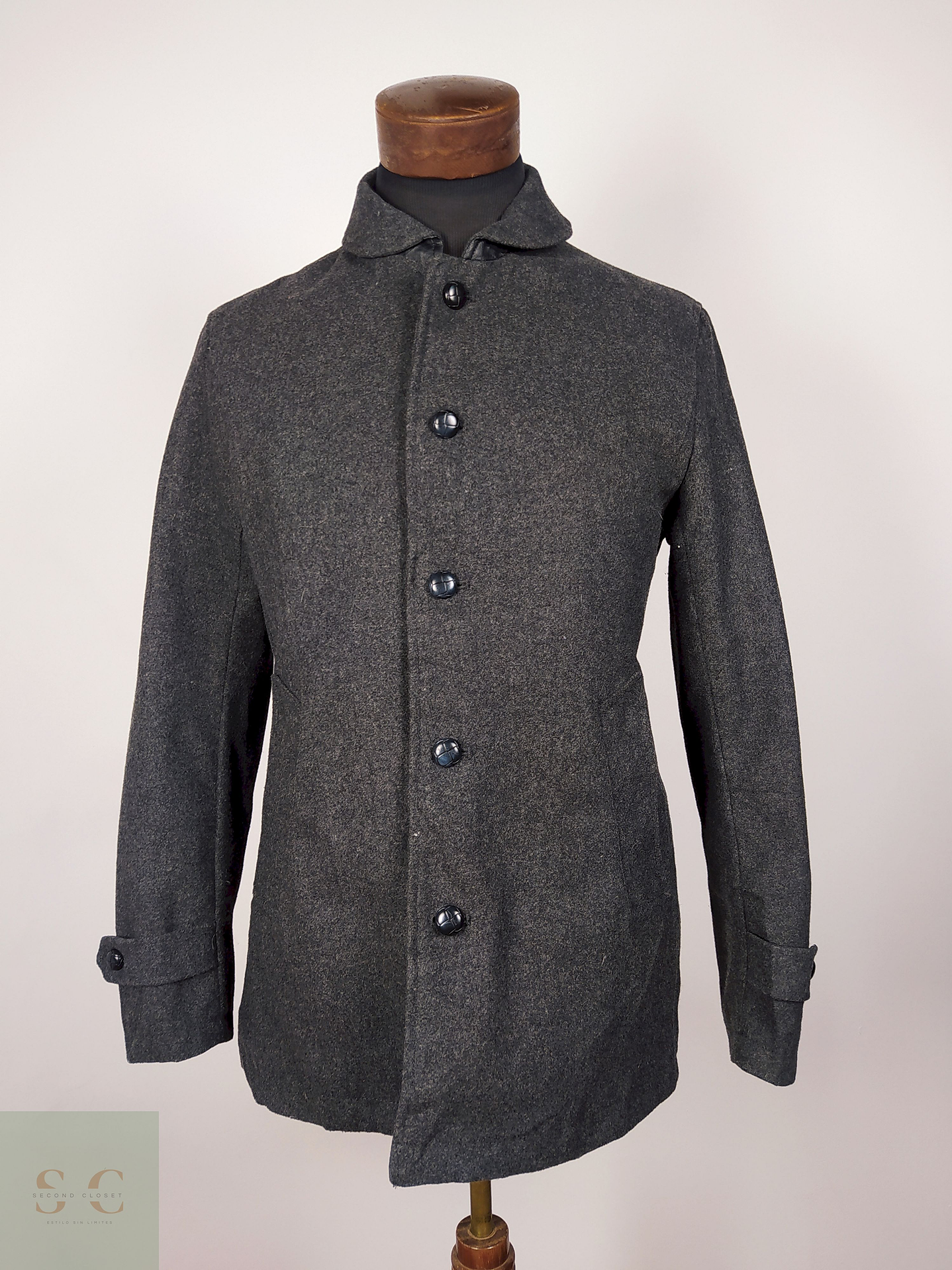 Abrigo hombre premium plomo TALLA S GU  1