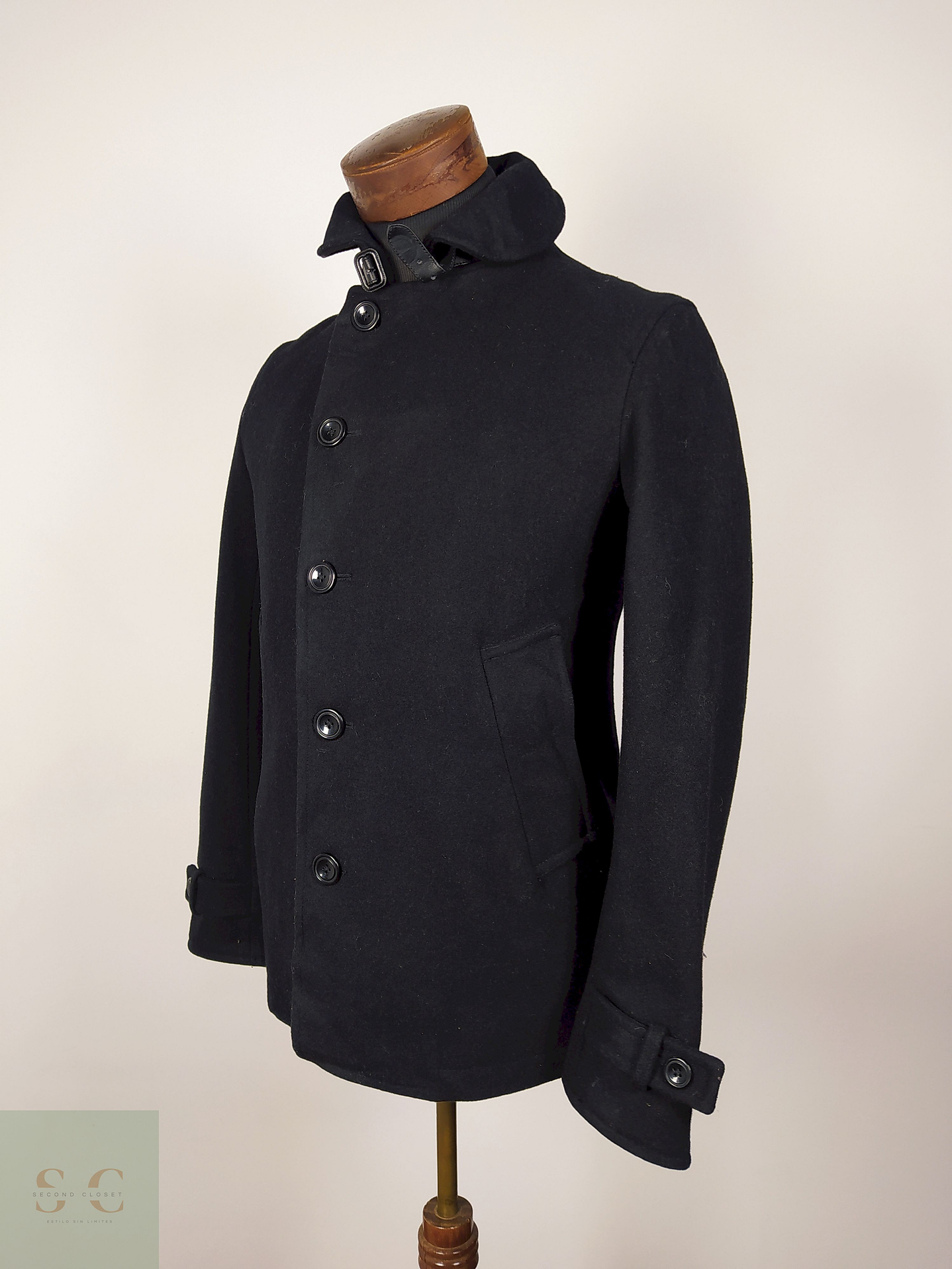 Abrigo lana hombre premium negro TALLA S AUDIENCE - AP307 2