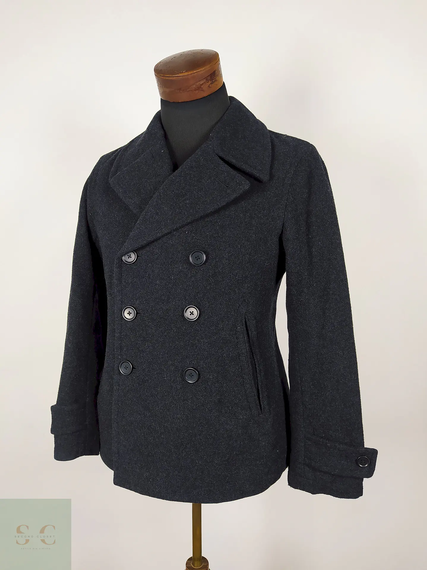 Abrigo Marinero lana hombre premium Plomo TALLA S UNIQLO - AP256 2