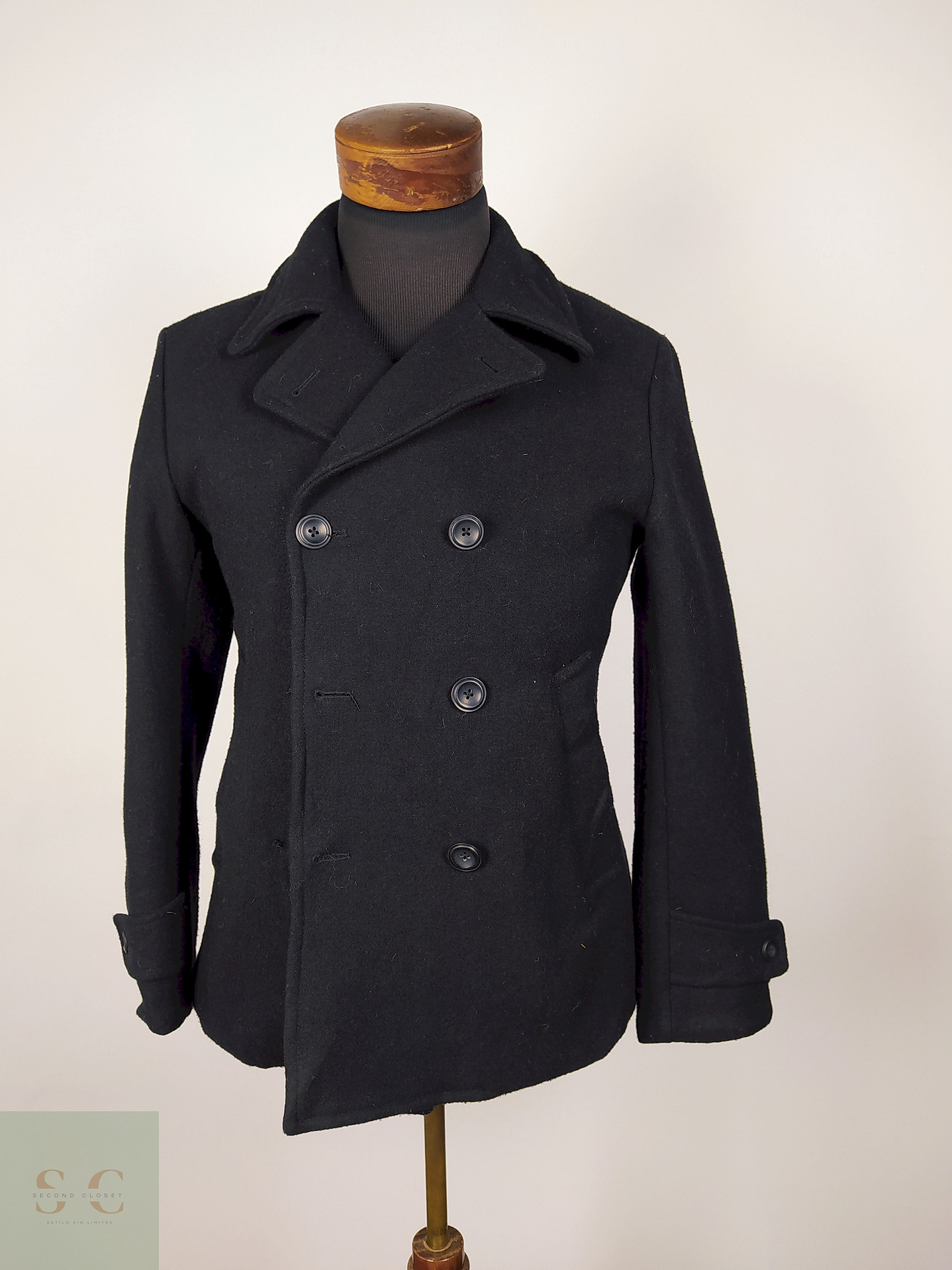 Abrigo marinero lana negro Talla S RAGEBLUE - AP322 1