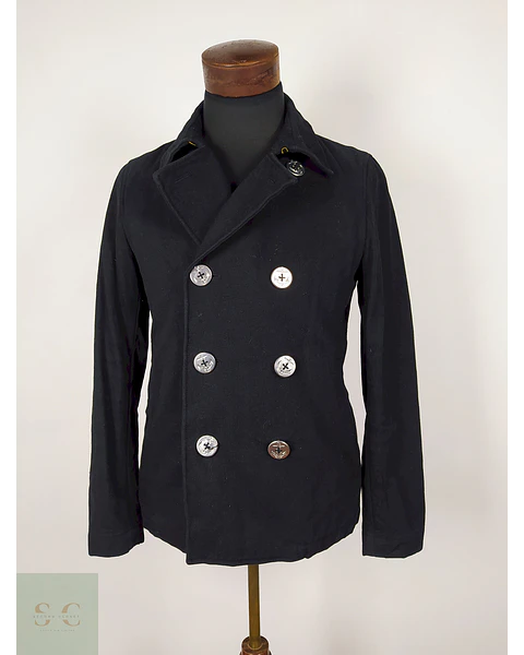 Abrigo Marinero lana hombre premium Negro TALLA XS
