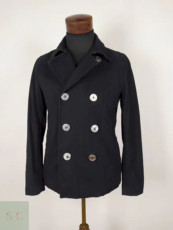 Abrigo Marinero lana hombre premium Negro TALLA XS
