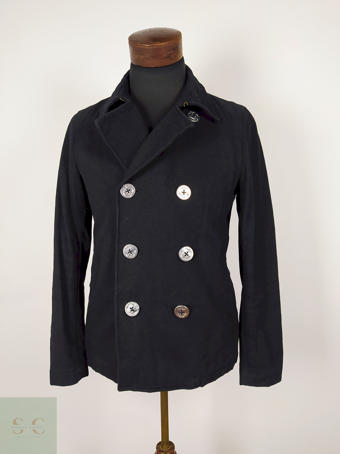 Abrigo Marinero lana hombre premium Negro TALLA XS - AP265 1