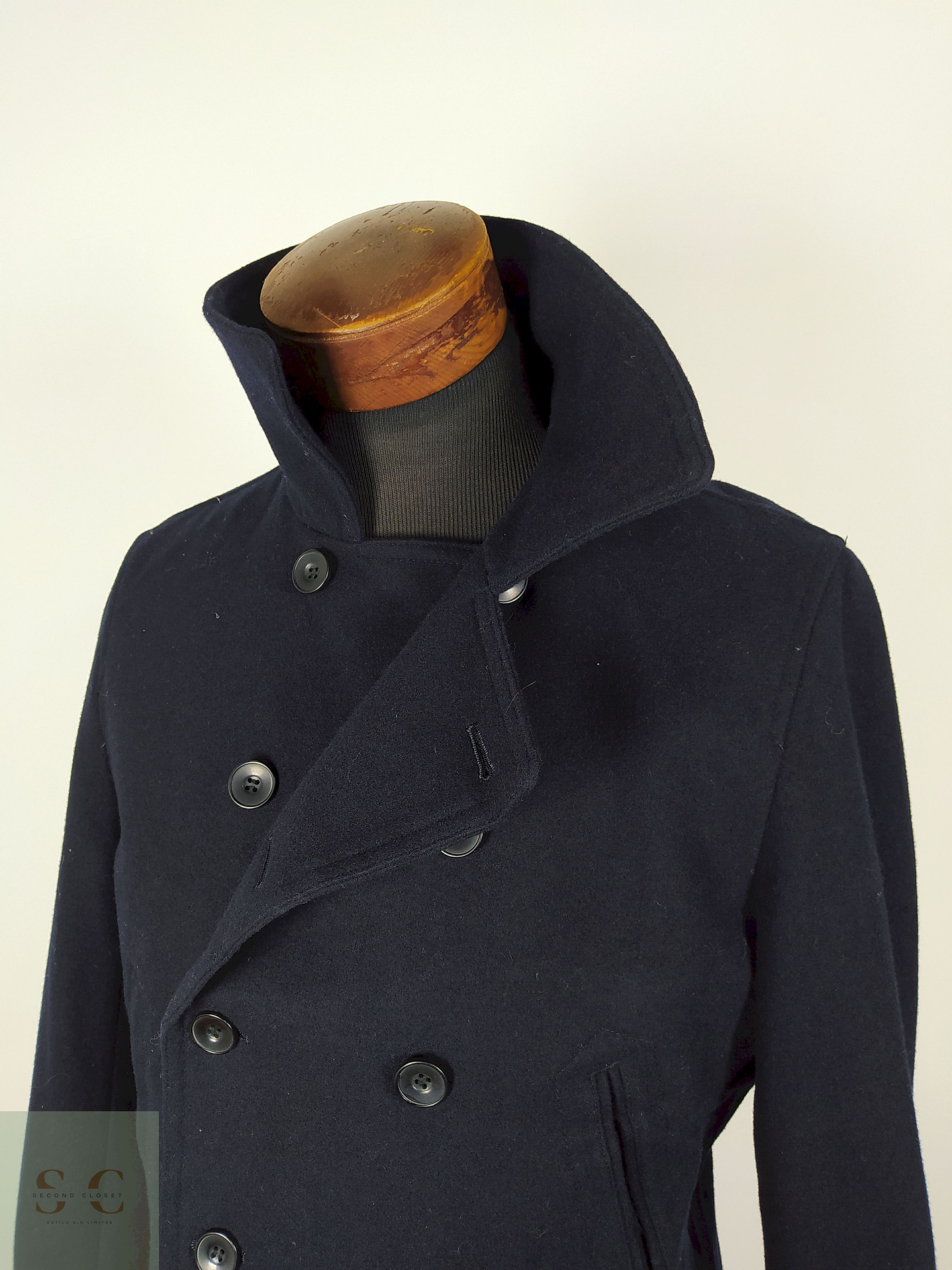 Abrigo Marinero lana hombre premium Azul TALLA S  - AP259 3