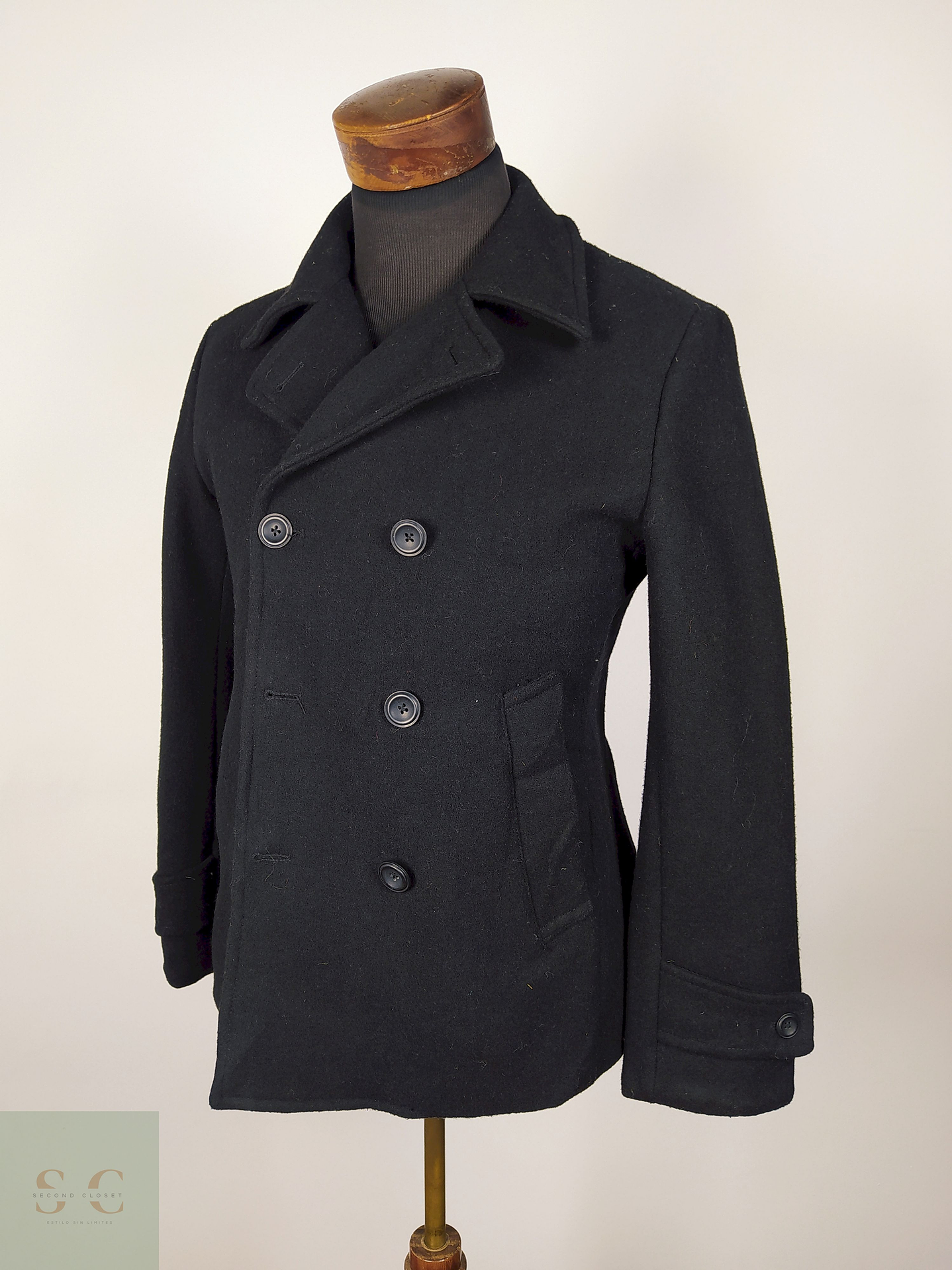 Abrigo marinero lana negro Talla S RAGEBLUE - AP322 2