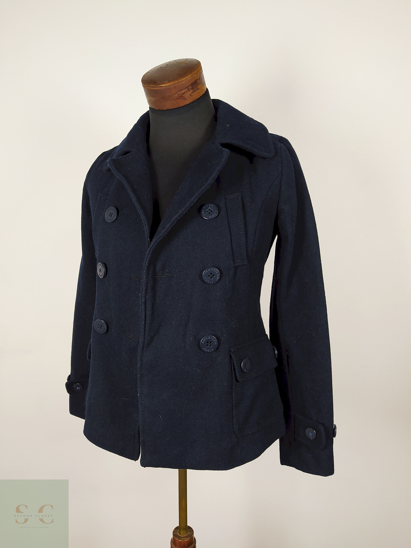 Abrigo Marinero lana premium mujer Azul TALLA S American Eagle - AP264 2