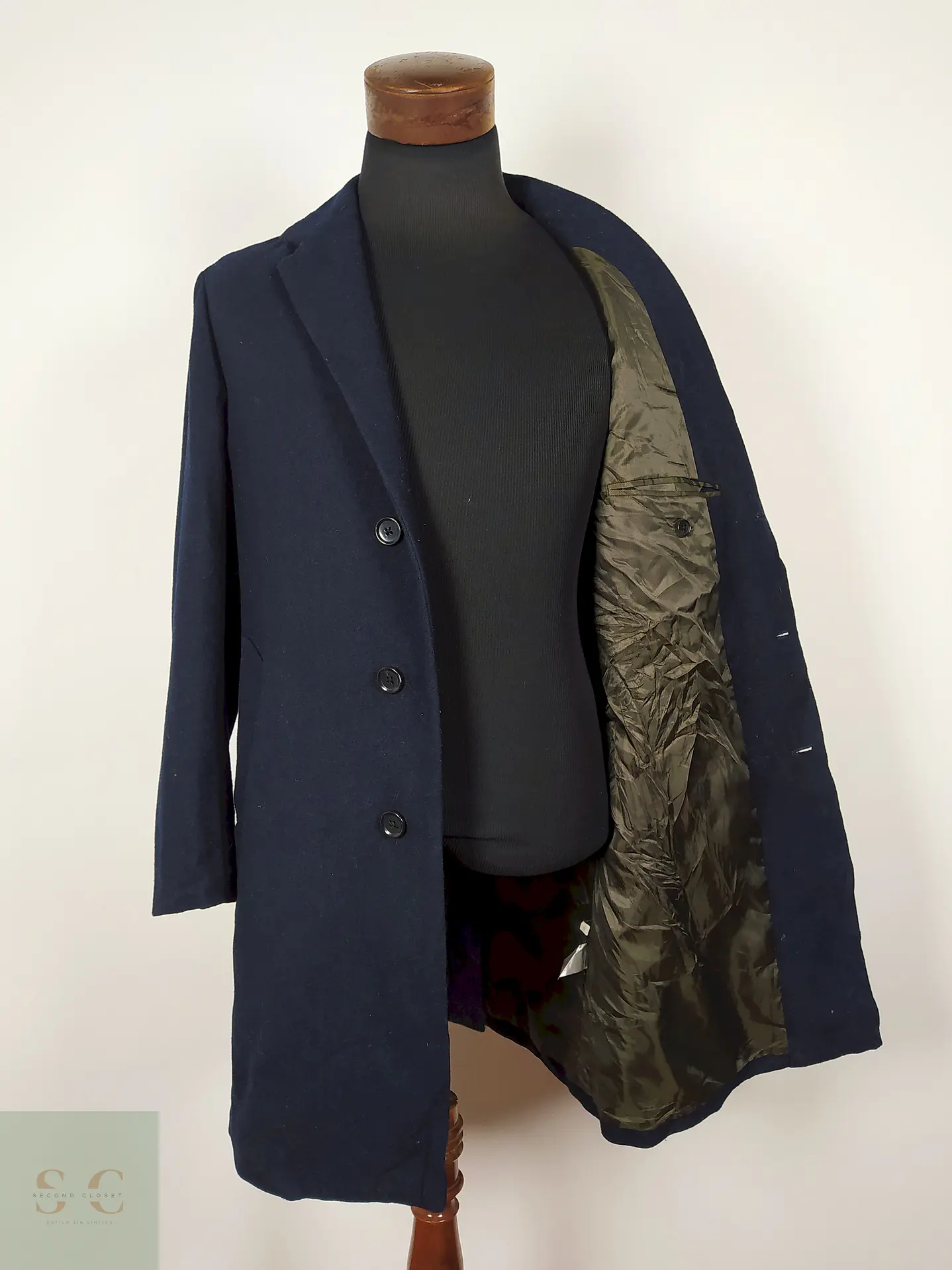 Abrigo elegante lana hombre premium Azul TALLA SM GU - AP254 4