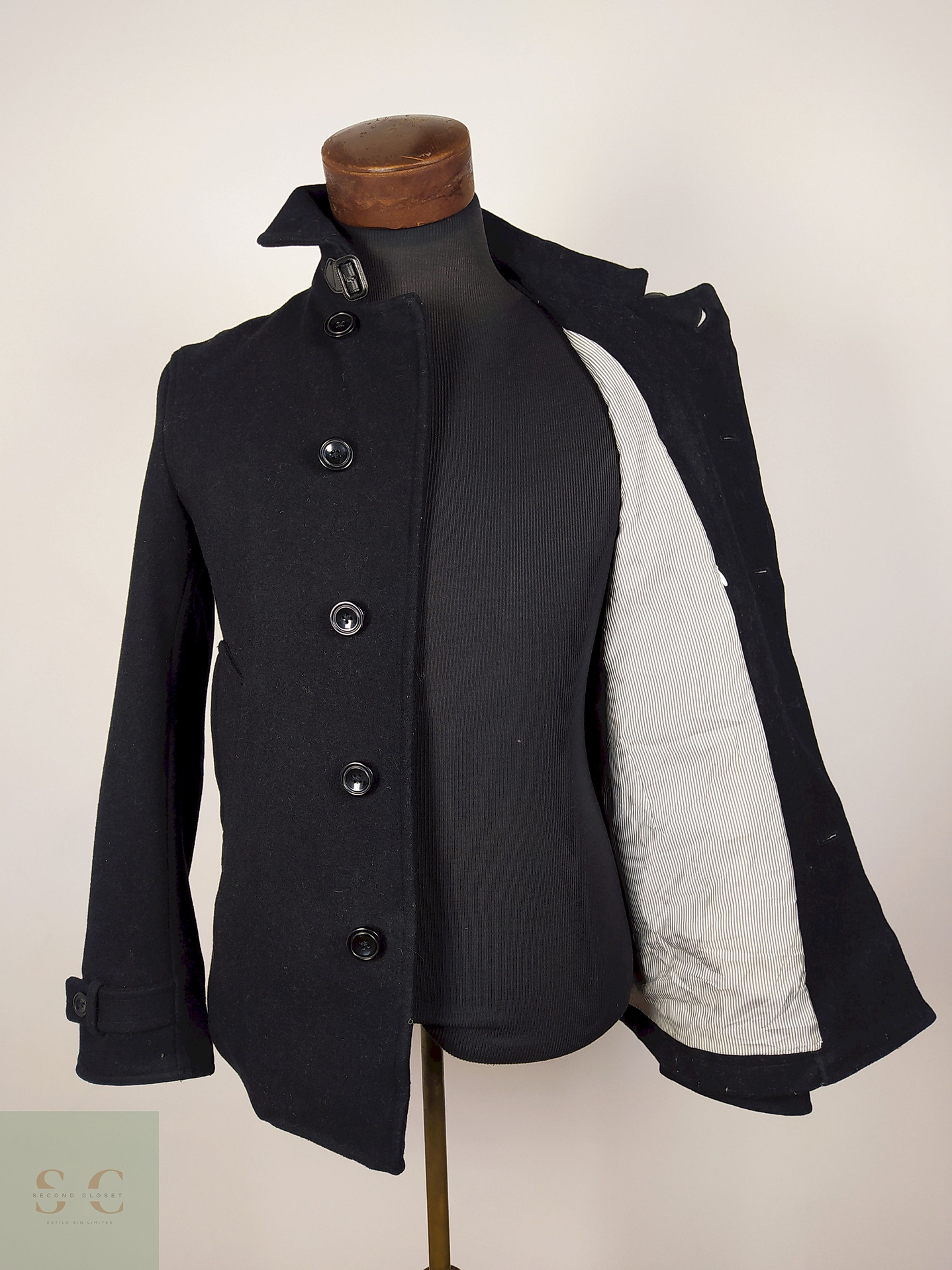 Abrigo lana hombre premium negro TALLA S AUDIENCE - AP307 4