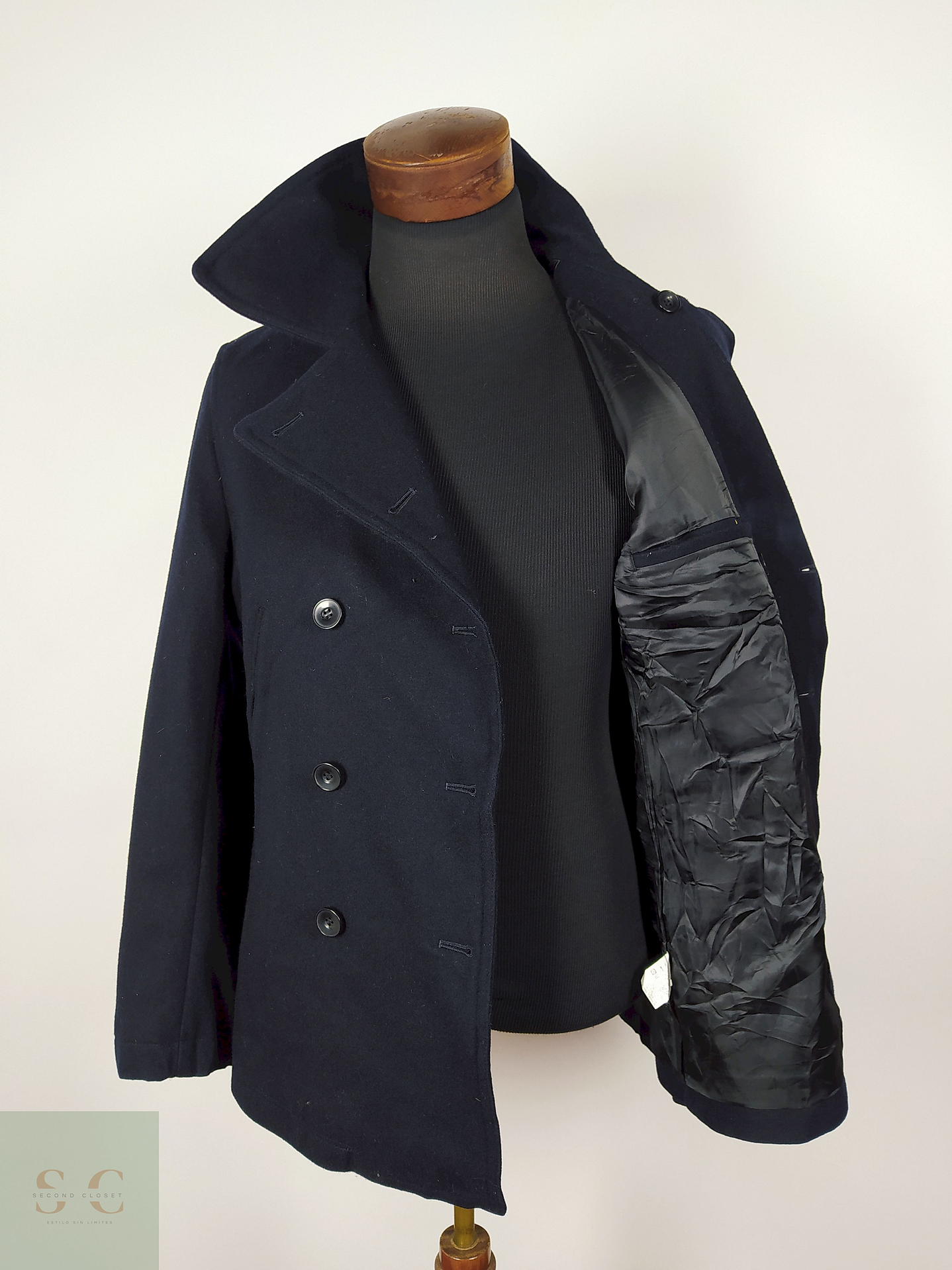 Abrigo Marinero lana hombre premium Azul TALLA S  - AP259 4