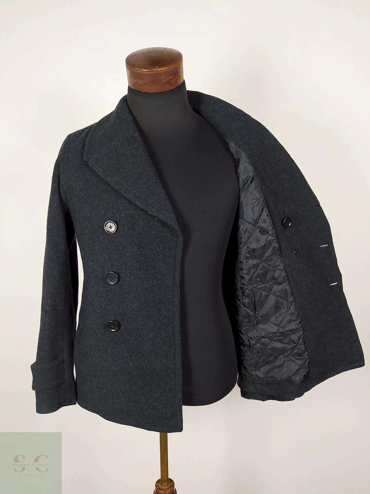 Abrigo Marinero lana hombre premium Plomo TALLA S UNIQLO - AP256 4