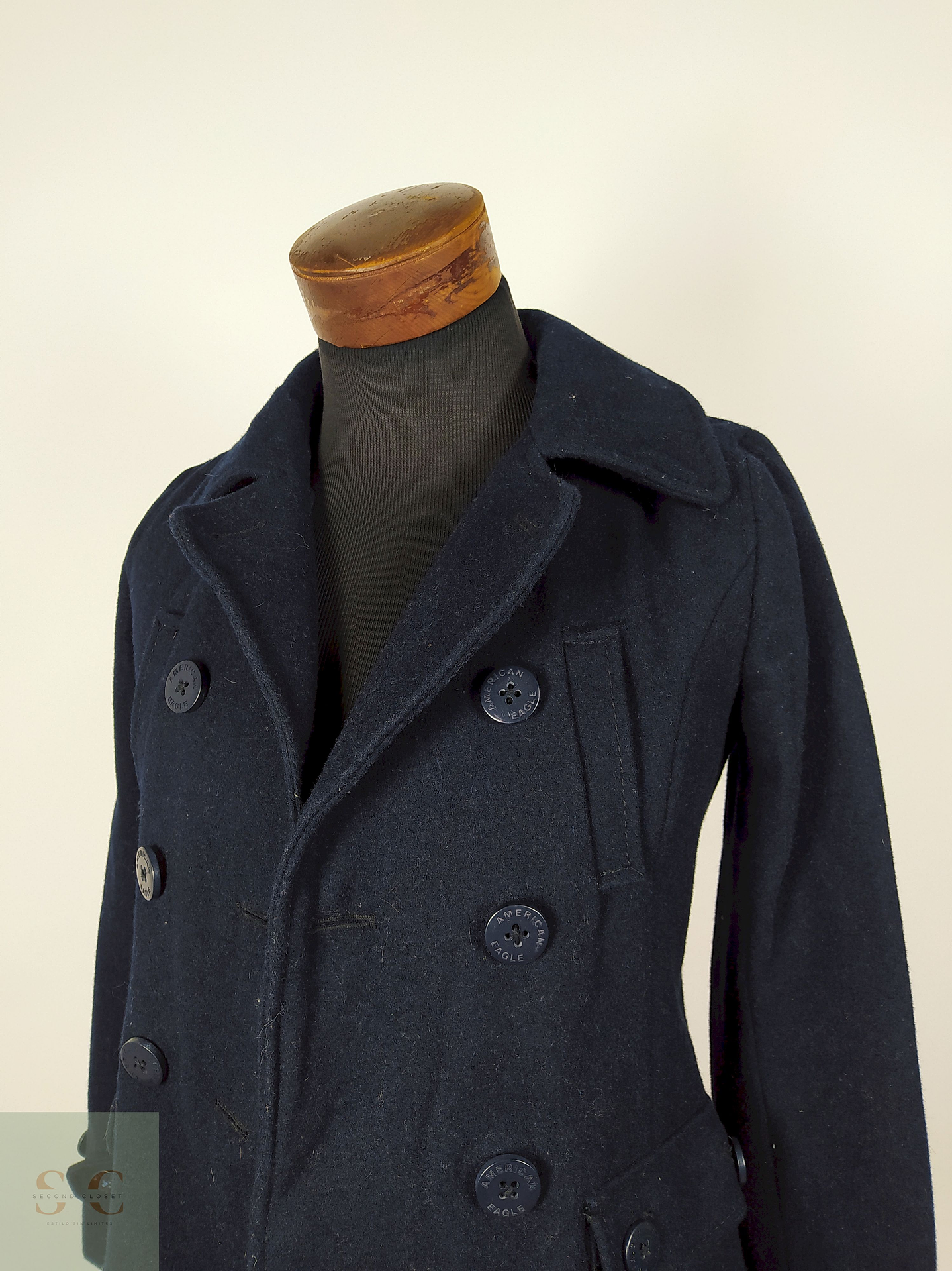 Abrigo Marinero lana premium mujer Azul TALLA S American Eagle - AP264 3