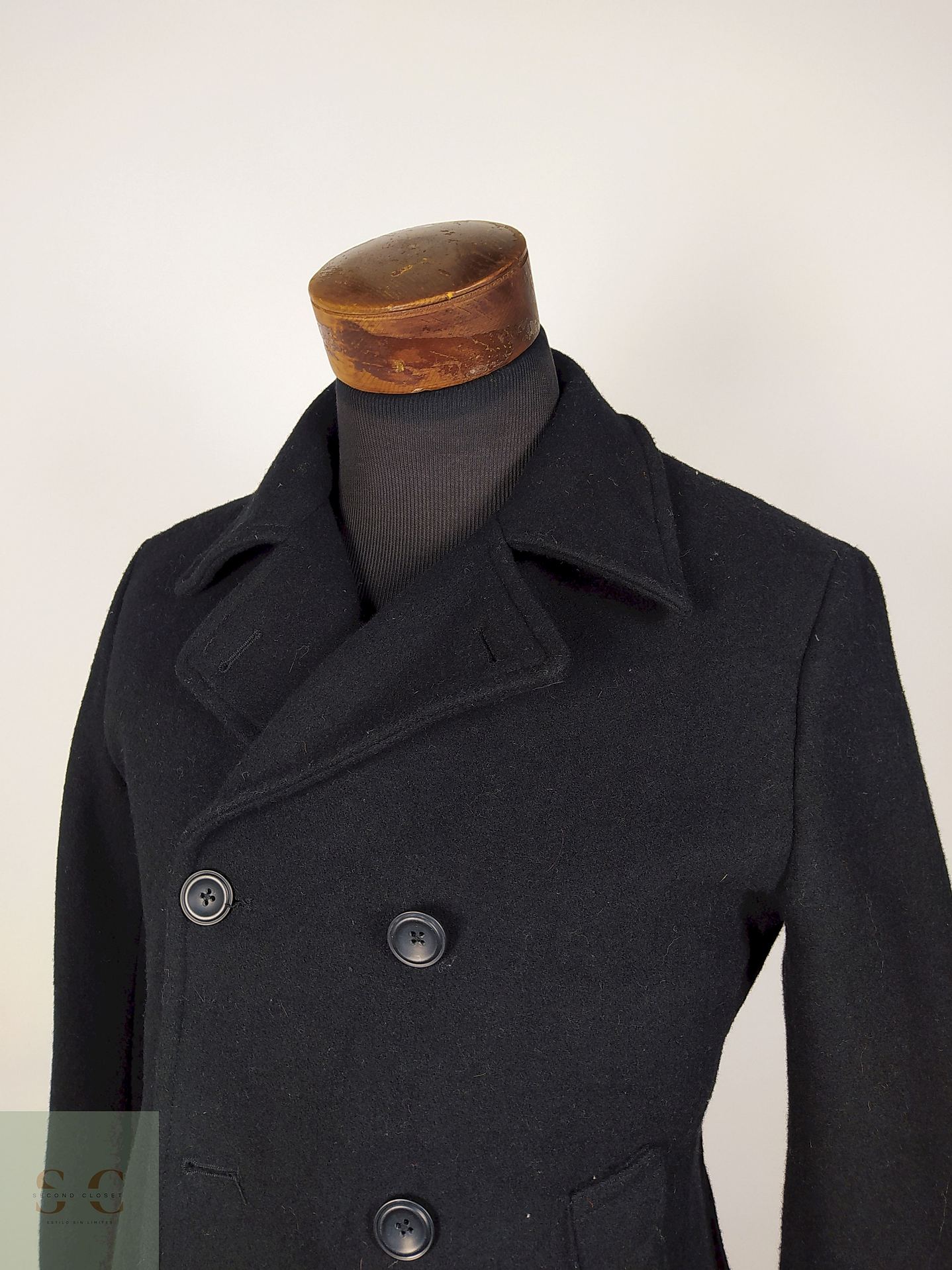 Abrigo marinero lana negro Talla S RAGEBLUE - AP322 3