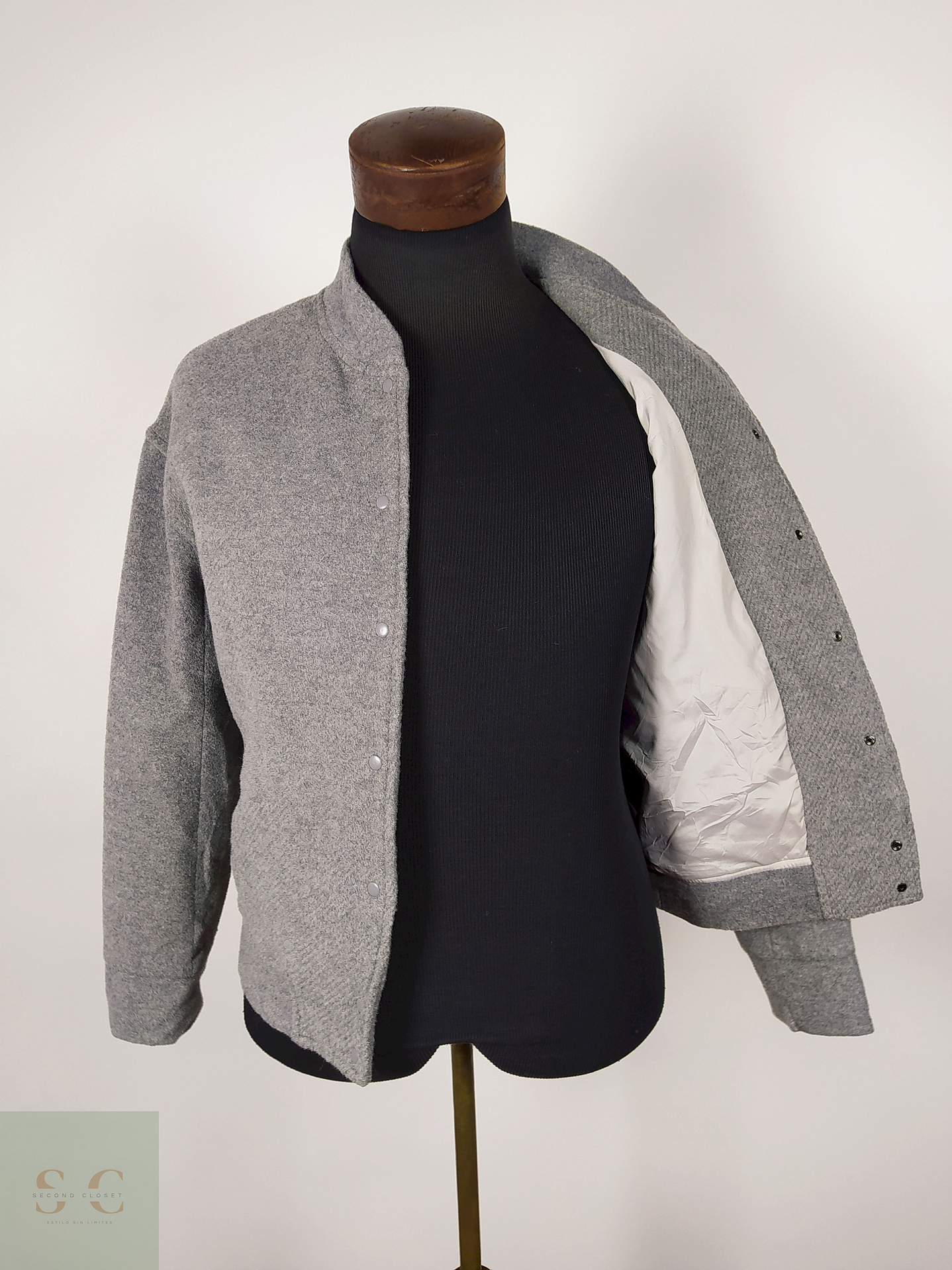 Chaqueta Corta lana mujer premium Gris TALLA M Le Ciel Bleu - AP262 4