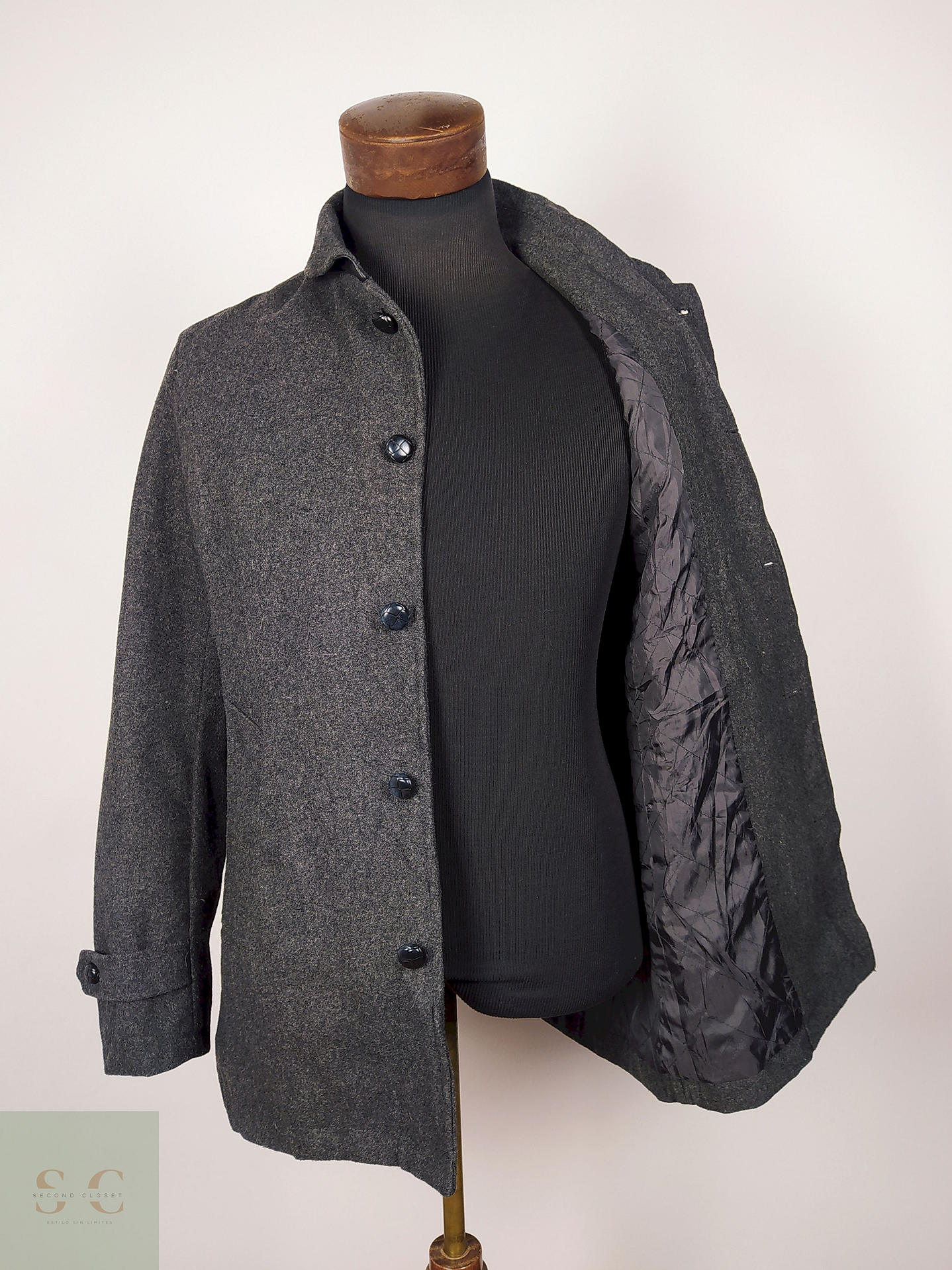 Abrigo hombre premium plomo TALLA S GU  4