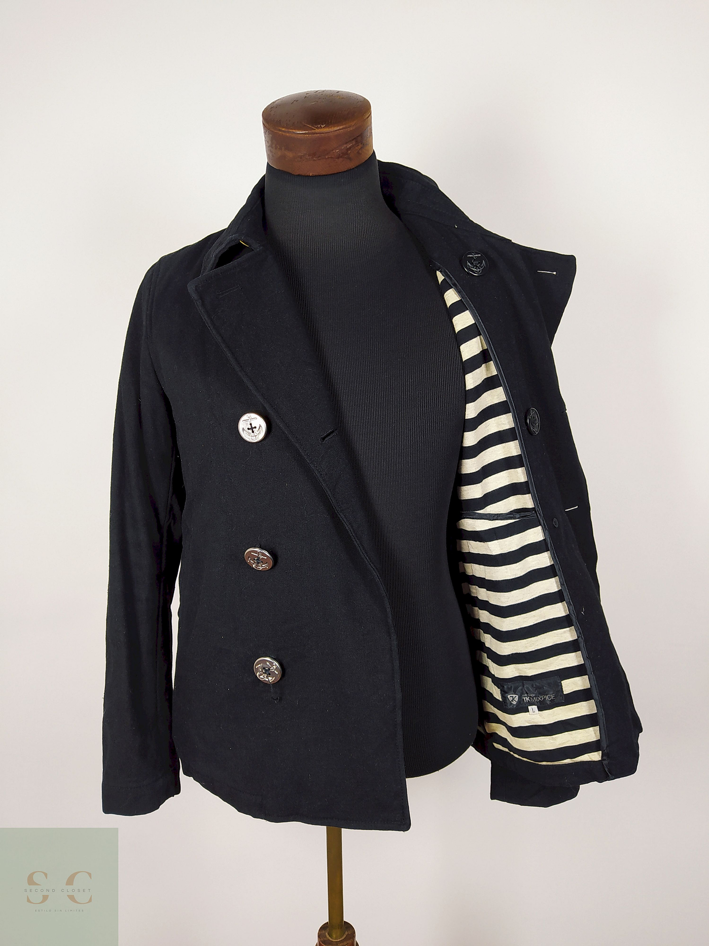 Abrigo Marinero lana hombre premium Negro TALLA XS - AP265 4