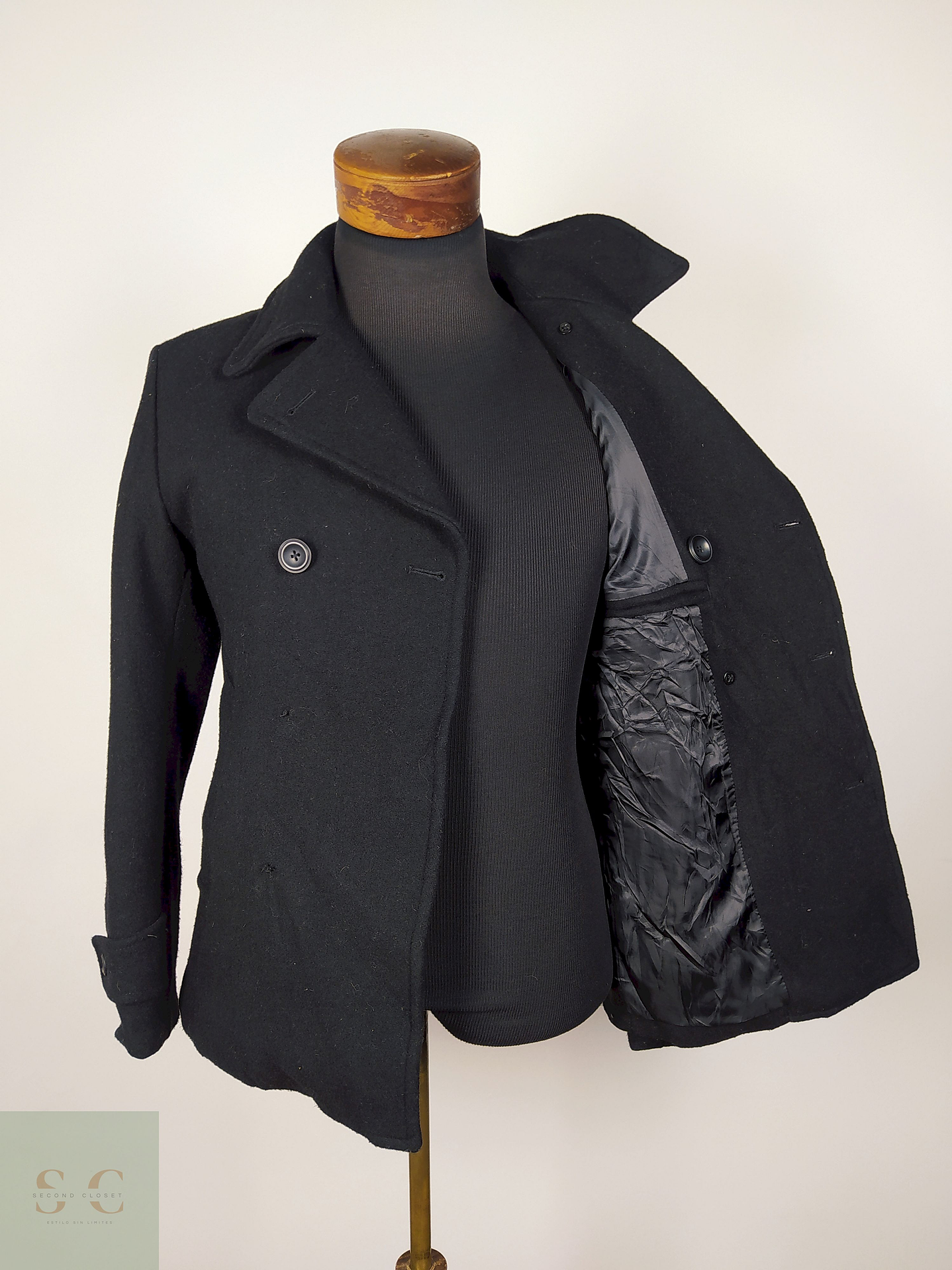 Abrigo marinero lana negro Talla S RAGEBLUE - AP322 4