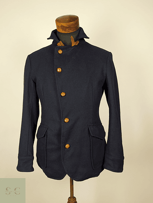 Abrigo corto azul lana diseño militar – Talla M