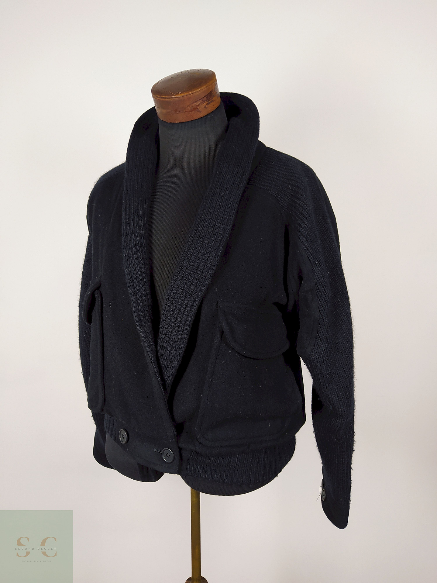 Abrigo lana mujer premium lujo Negro TALLA XL Vestopia - AP267 2