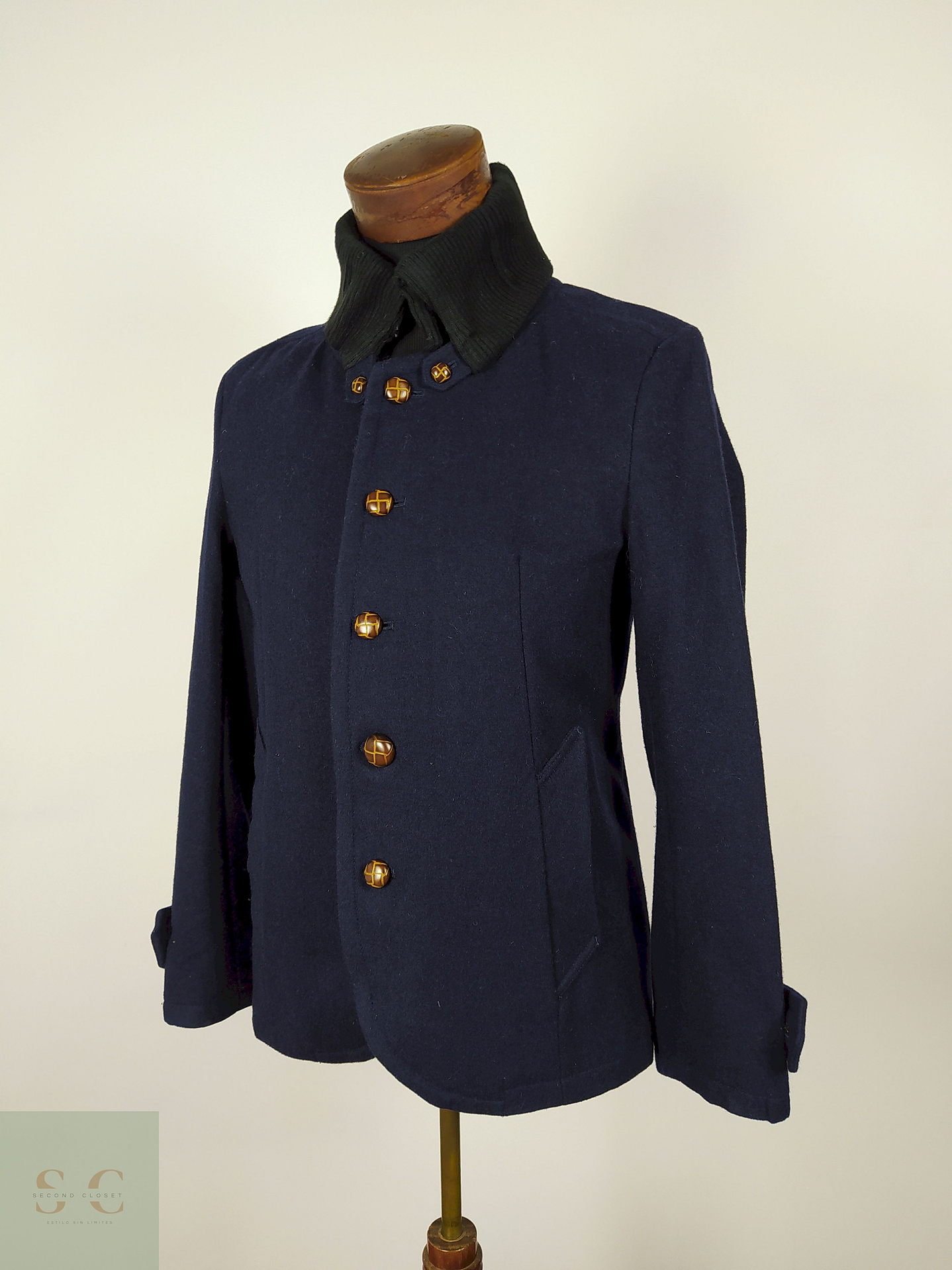 Abrigo lana Corto Azul Talla S TK Japan - AP269 2