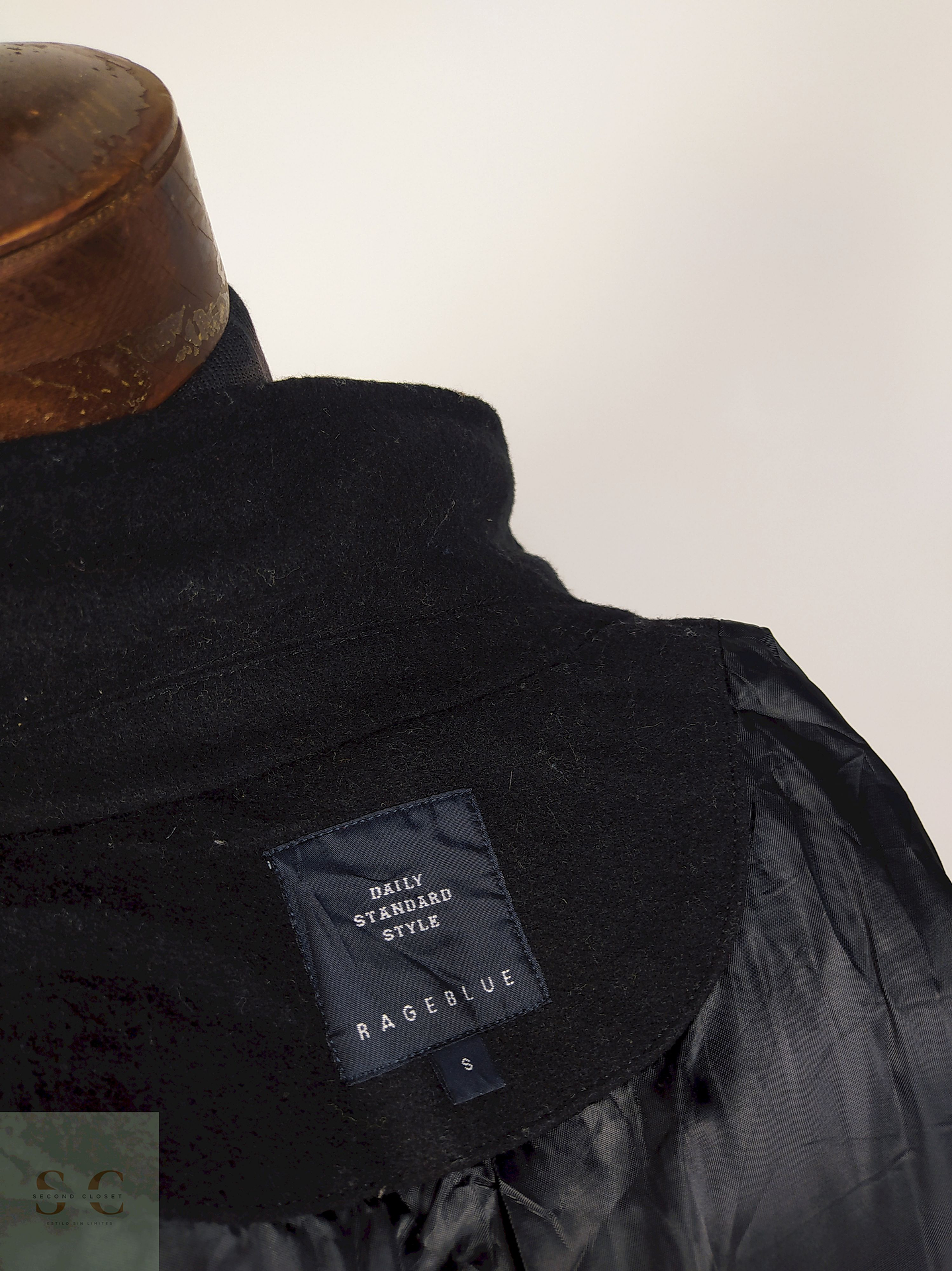 Abrigo marinero lana negro Talla S RAGEBLUE - AP322 5