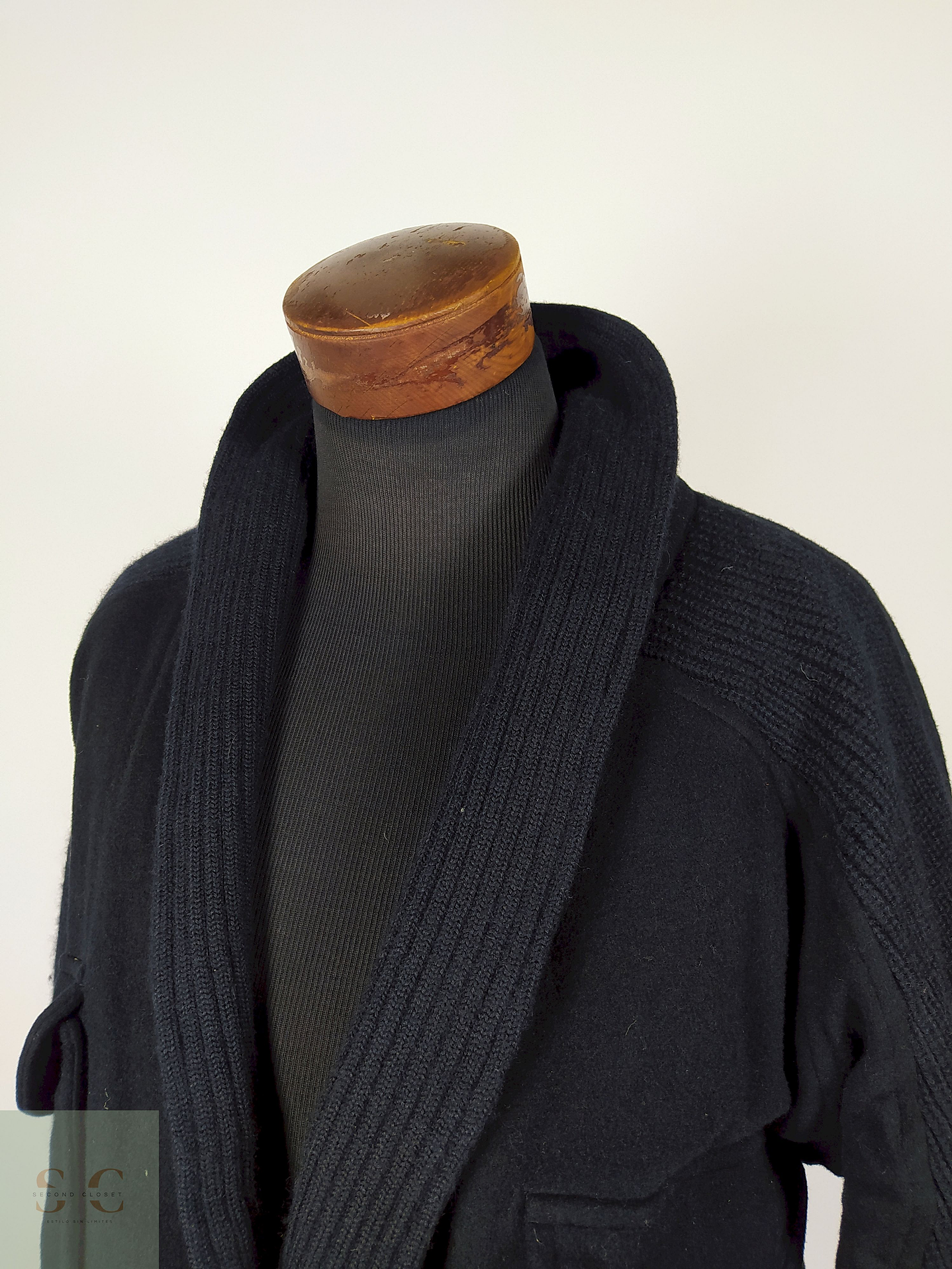 Abrigo lana mujer premium lujo Negro TALLA XL Vestopia - AP267 3