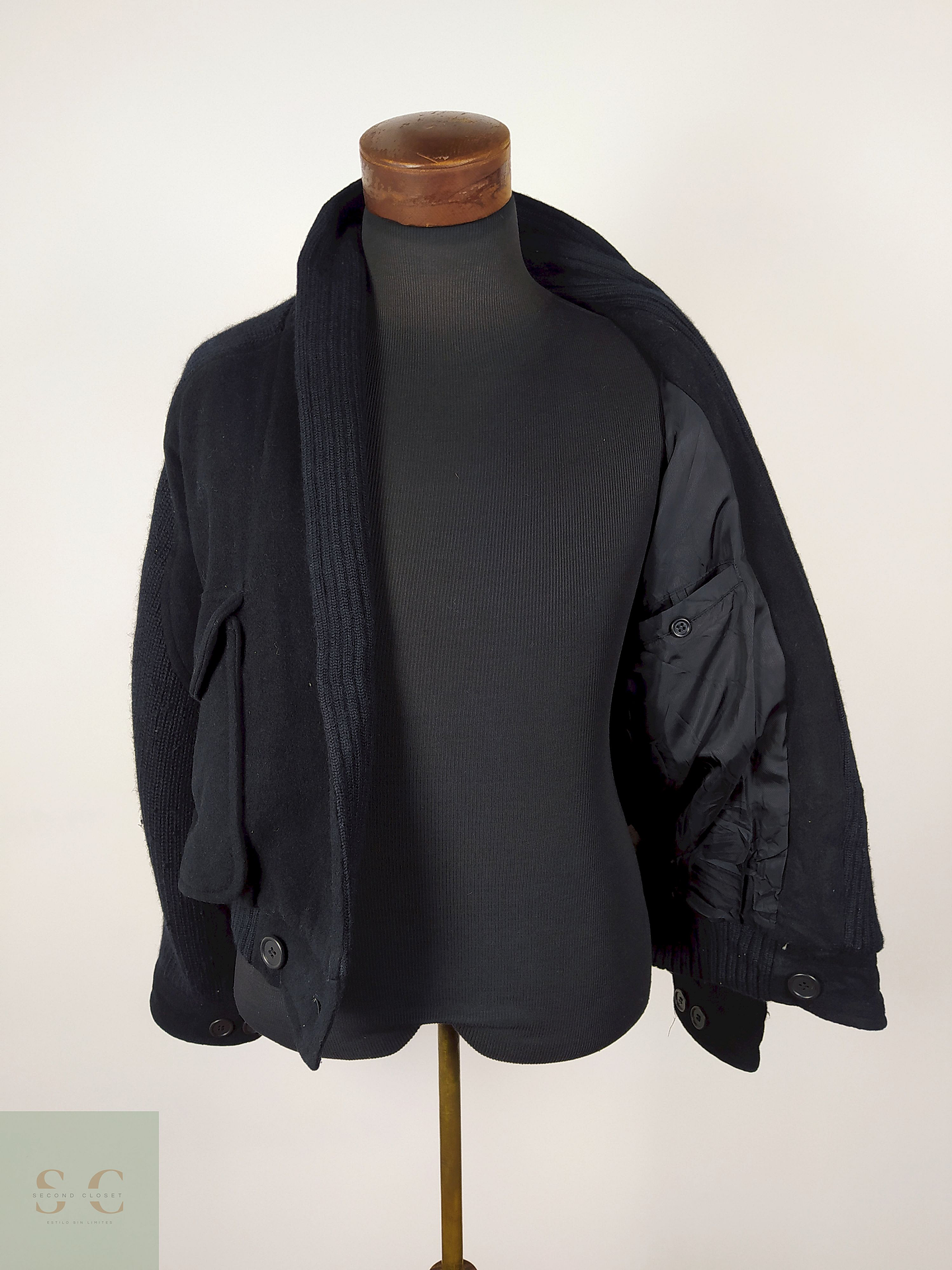 Abrigo lana mujer premium lujo Negro TALLA XL Vestopia - AP267 4