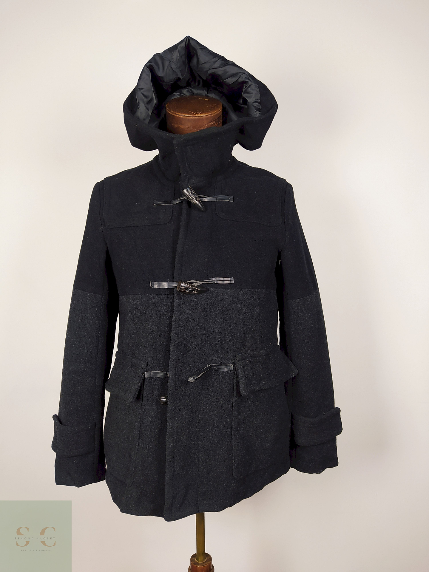 Abrigo Montgomery lana Plomo Talla S GLOBAL WORK - AP281 1