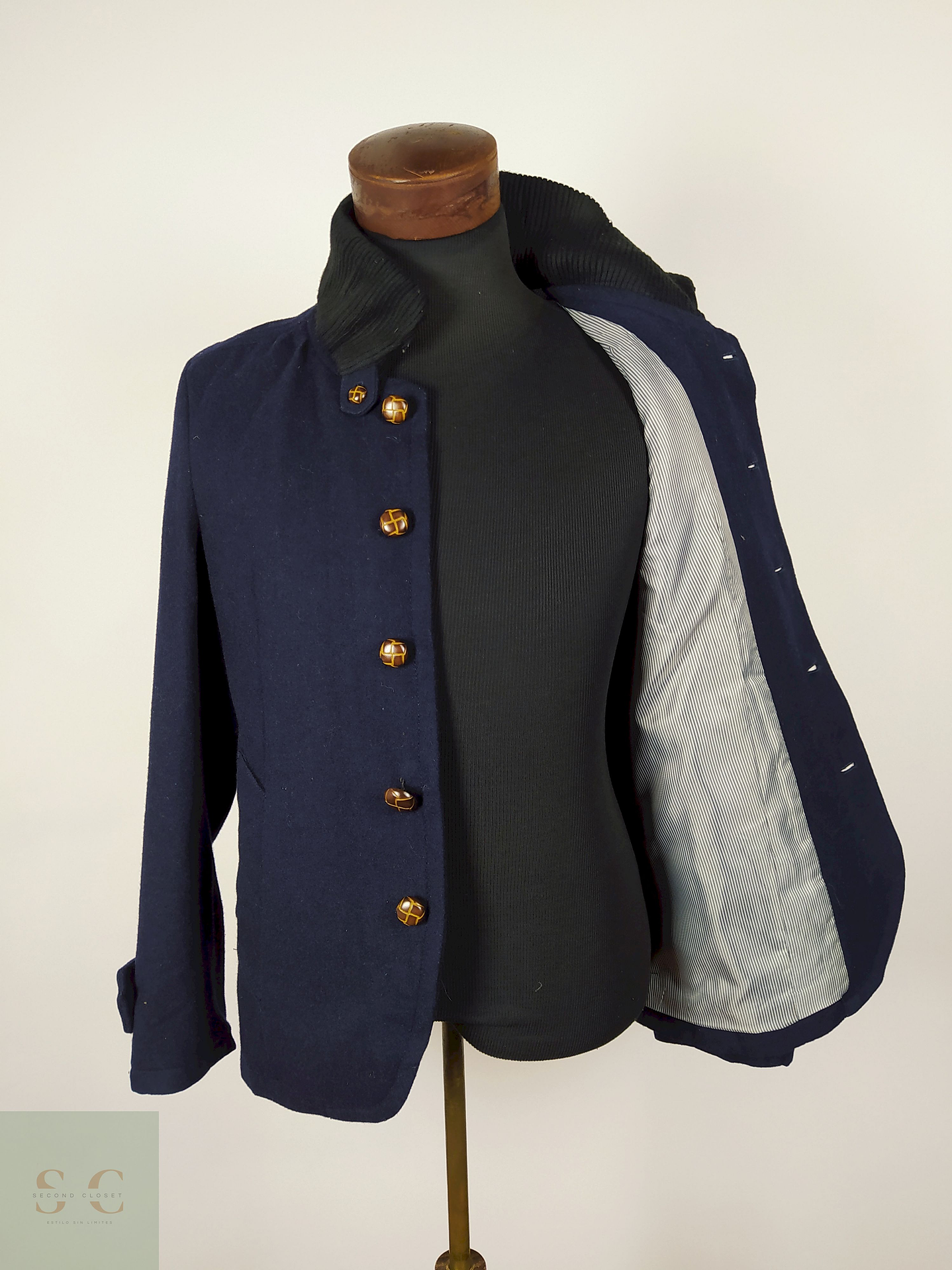 Abrigo lana Corto Azul Talla S TK Japan - AP269 3