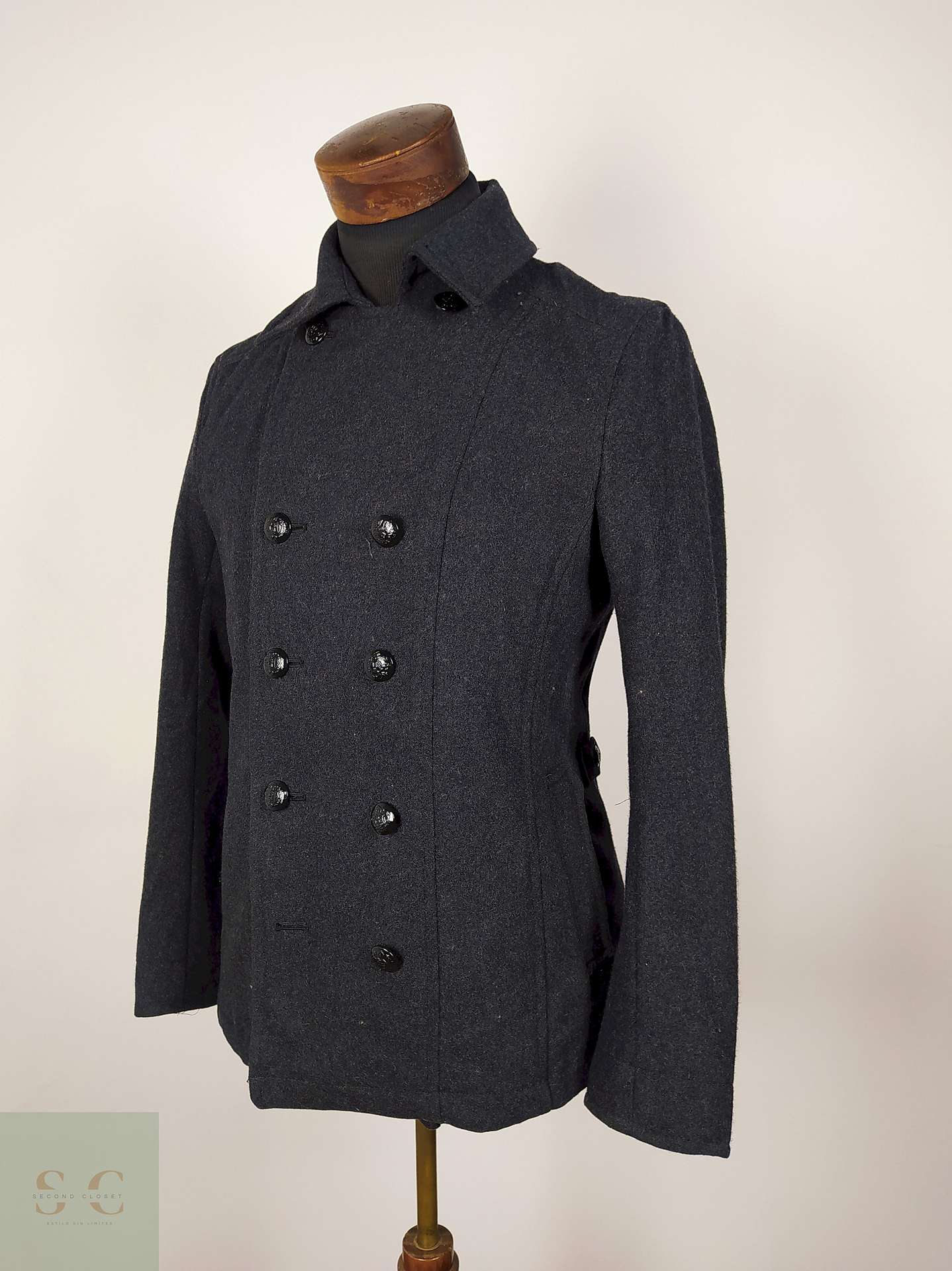 Abrigo Marinero Plomo Talla S Michael Klein - AP334 2