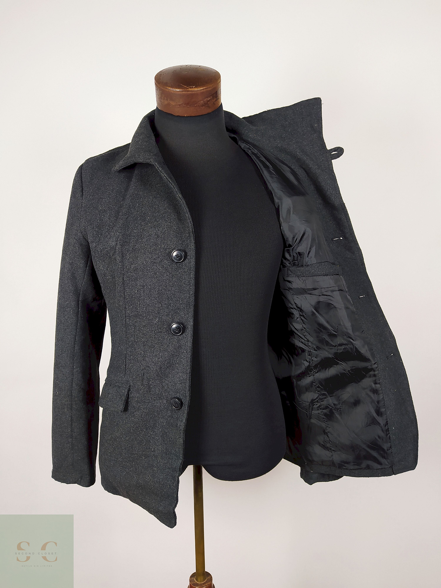 Abrigo Corto Plomo Talla S Beno Exclusive Label - AP268 4