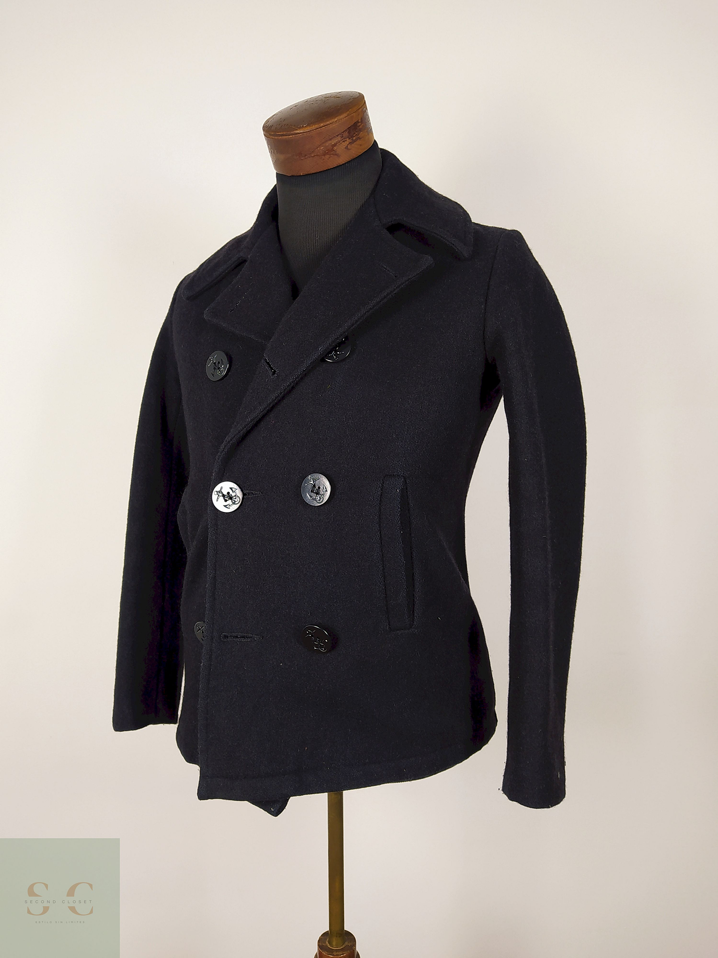 Abrigo marinero lana negro Talla XS BEAMS USA - AP280 2