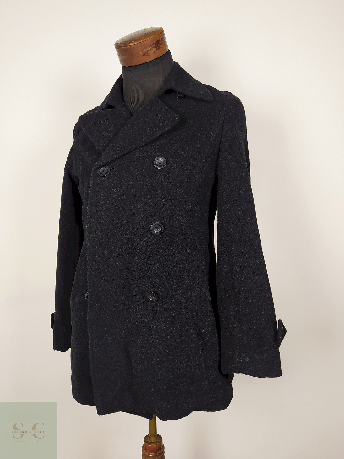 Abrigo MUJER marinero lana plomo Talla SM ELLE ECOLE - AP284 2