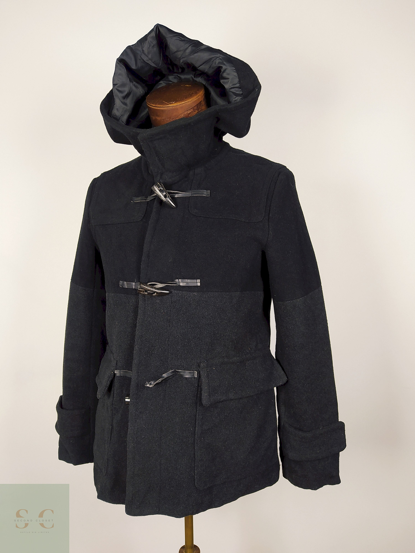 Abrigo Montgomery lana Plomo Talla S GLOBAL WORK - AP281 2