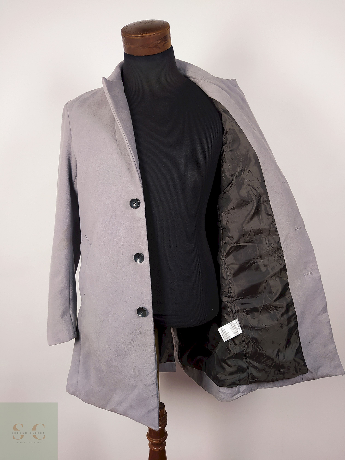 Abrigo semi formal Gris Talla SM NAVI - AP276 4